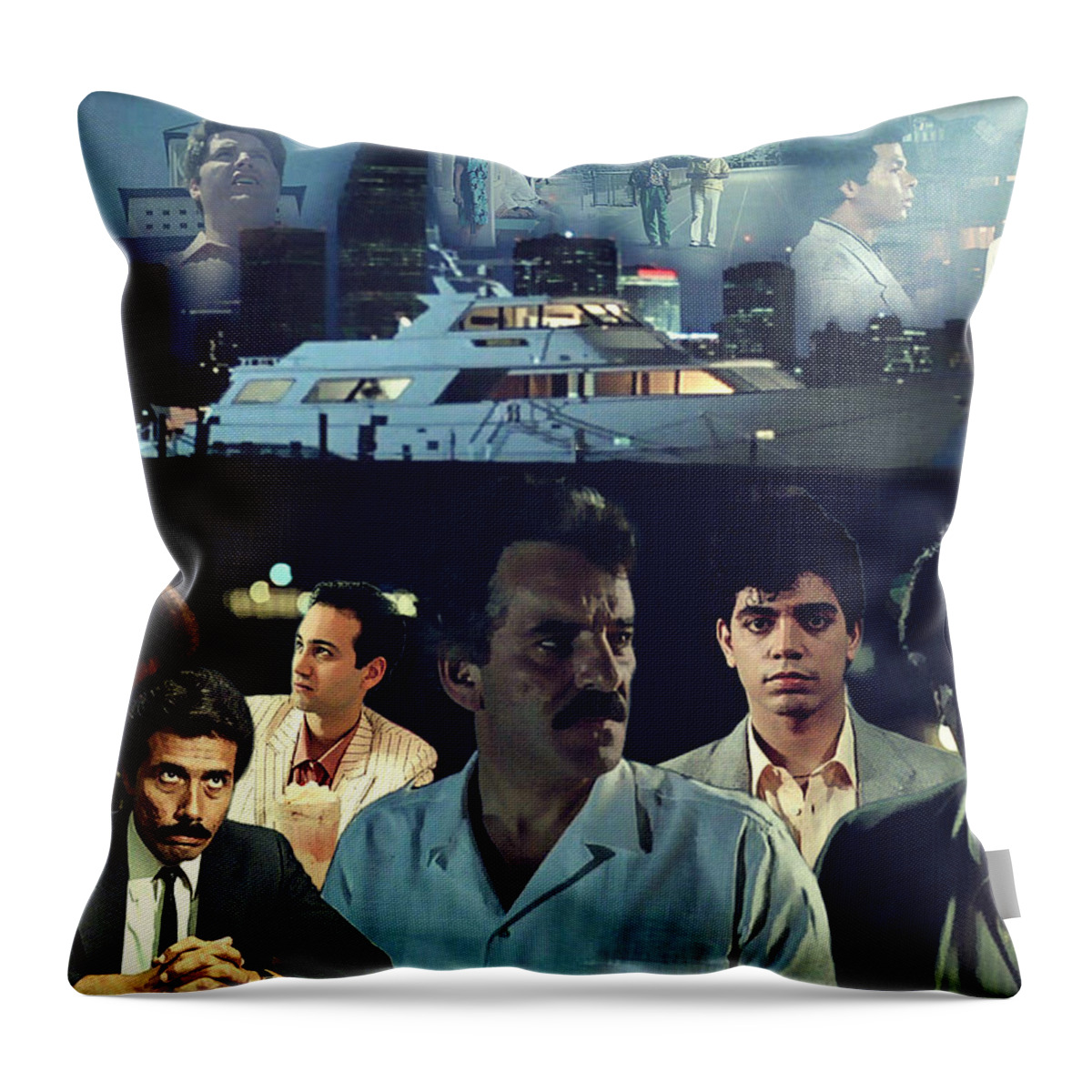 Miami Vice Throw Pillow featuring the digital art Lombard by Mark Baranowski