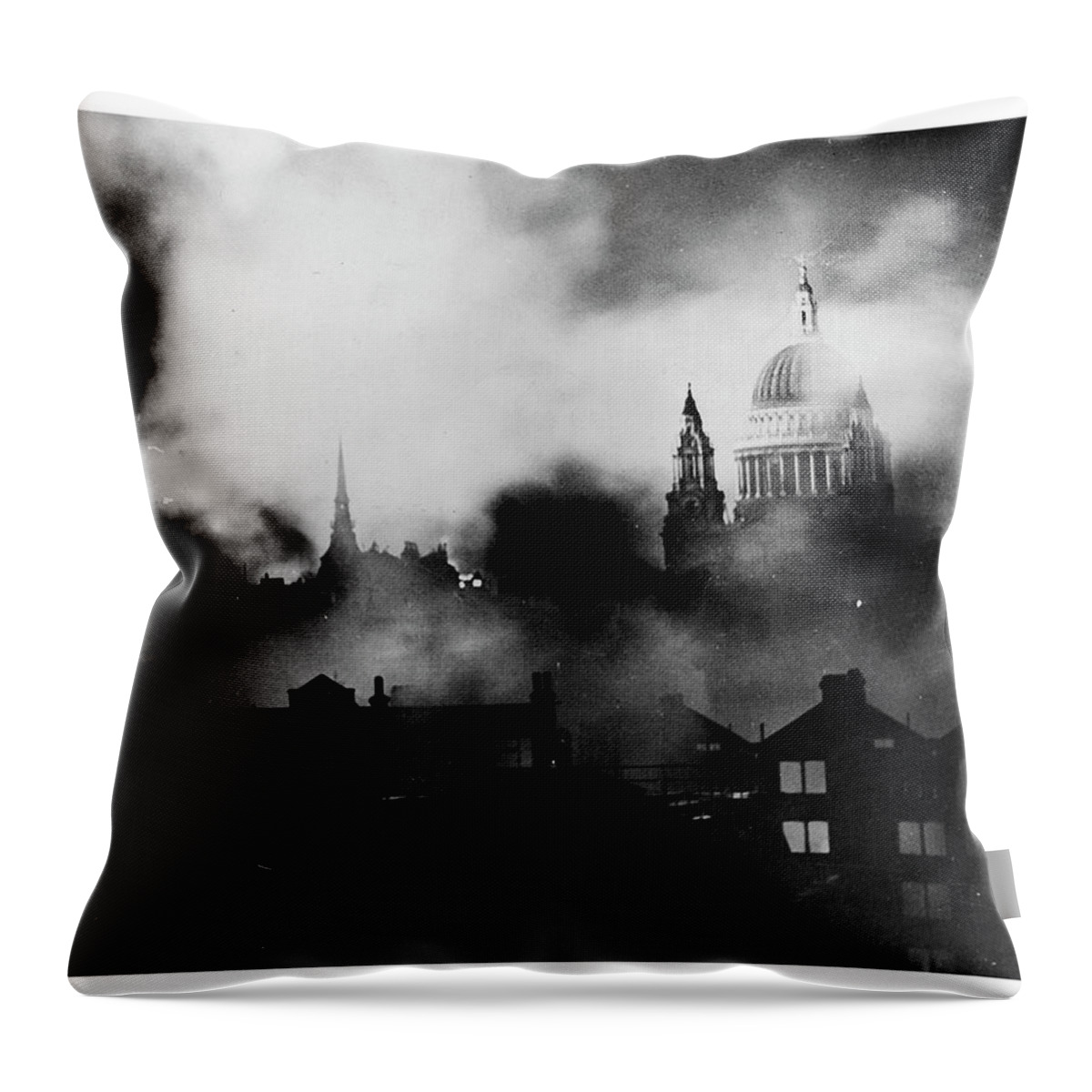 London Throw Pillow featuring the photograph London Blitz by Chris Smith