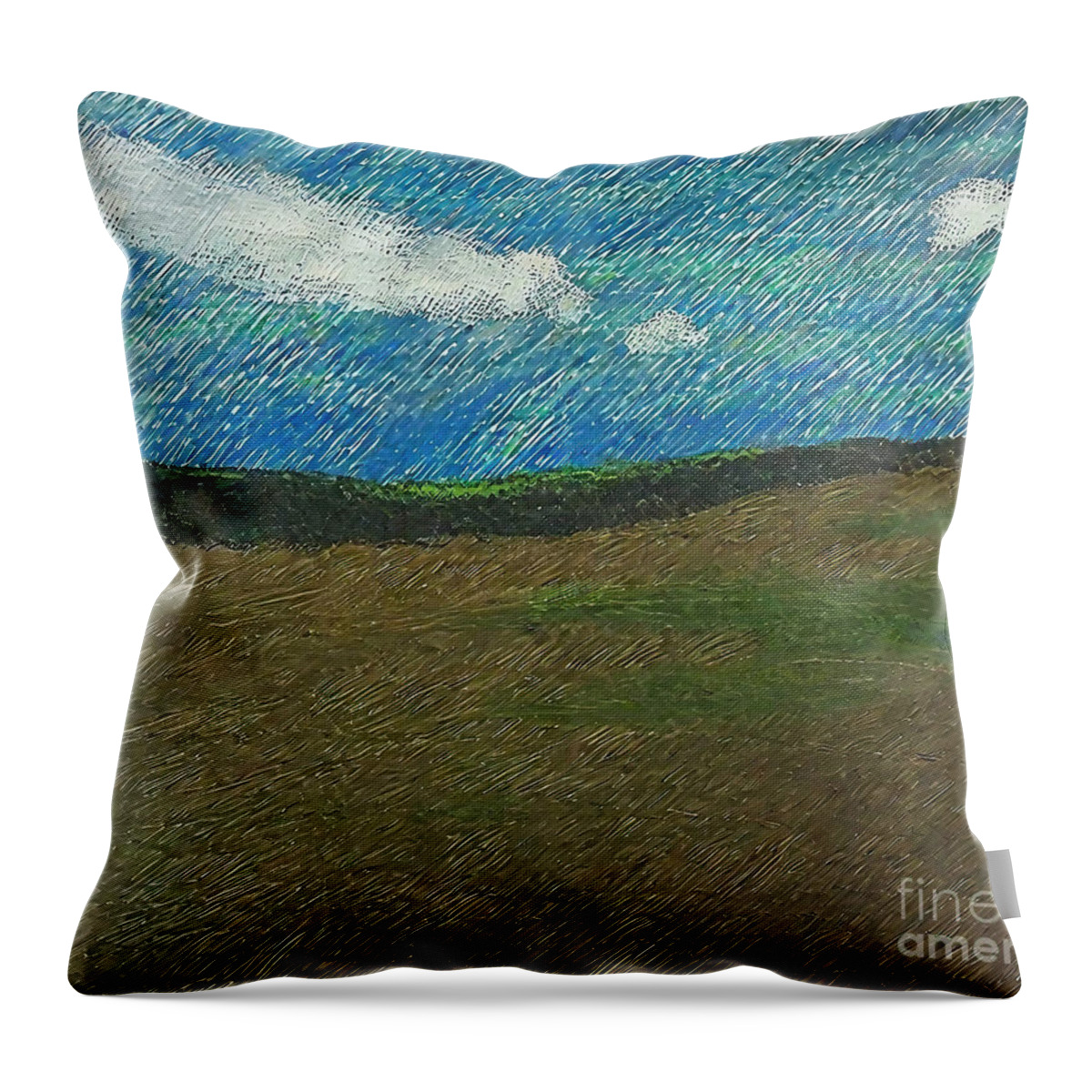 Realism Throw Pillow featuring the painting Loneliness 2 Painting realism canvas loneliness memorie oil abst by N Akkash