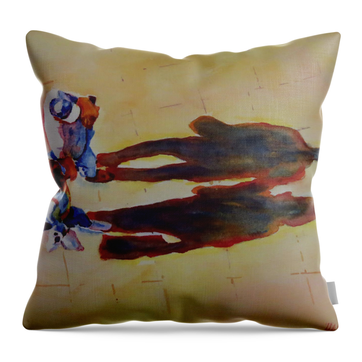 Summer Throw Pillow featuring the painting Long Shadows-G.Berry #50 by David Gilmore