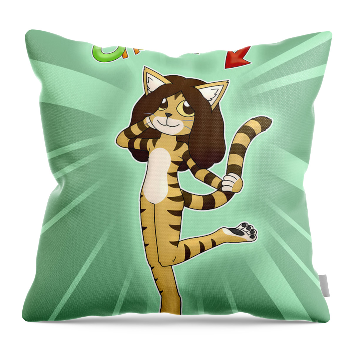 Cat Throw Pillow featuring the digital art Look At Me, I'm Chi-Chi by Jayson Halberstadt