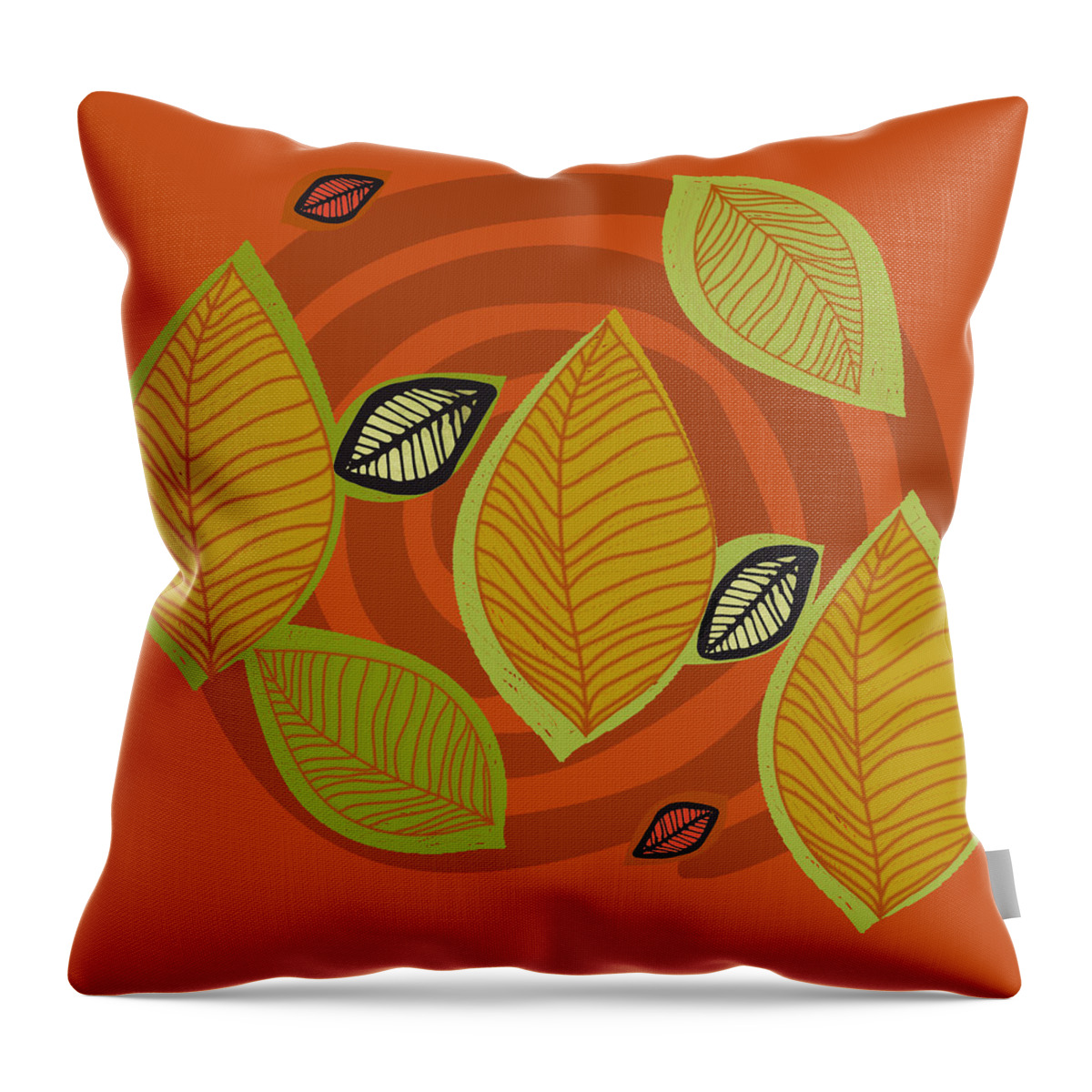 Descending Leaves Throw Pillow featuring the digital art Looking To Fall by Kandy Hurley