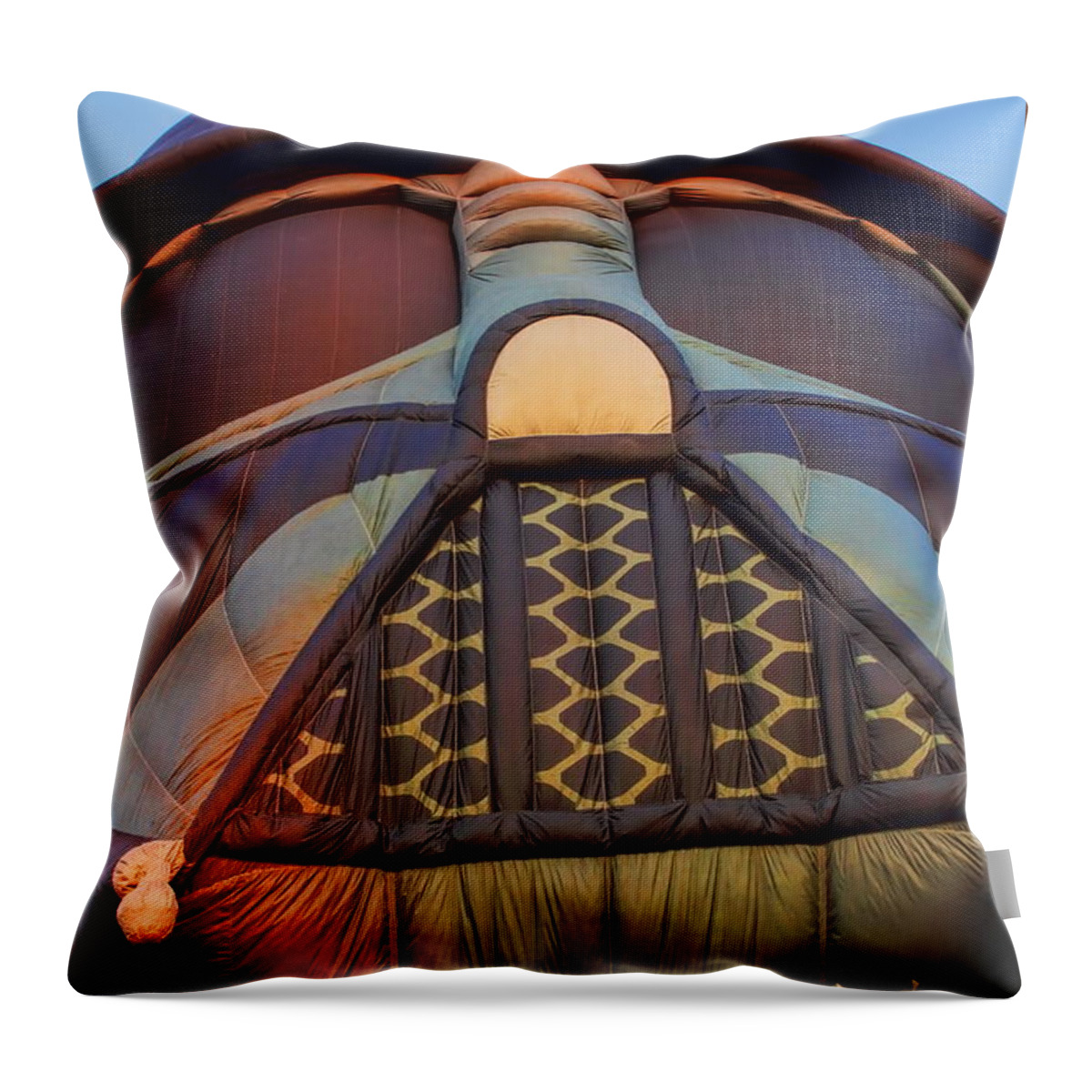 Wausau Throw Pillow featuring the photograph Looking Up At The Darth Vader Hot Air Balloon by Dale Kauzlaric