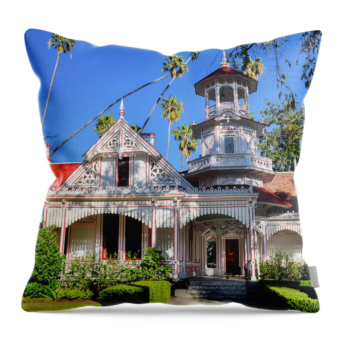 Queen Anne Cottage Throw Pillow featuring the photograph Los Angeles Queen Anne Cottage by Kyle Hanson