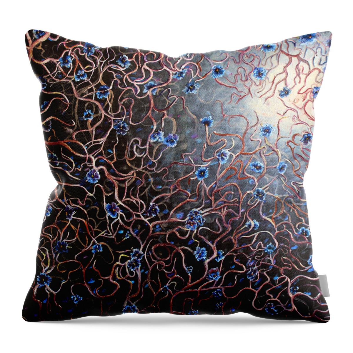 Violets Throw Pillow featuring the painting Lost Violets by Medea Ioseliani