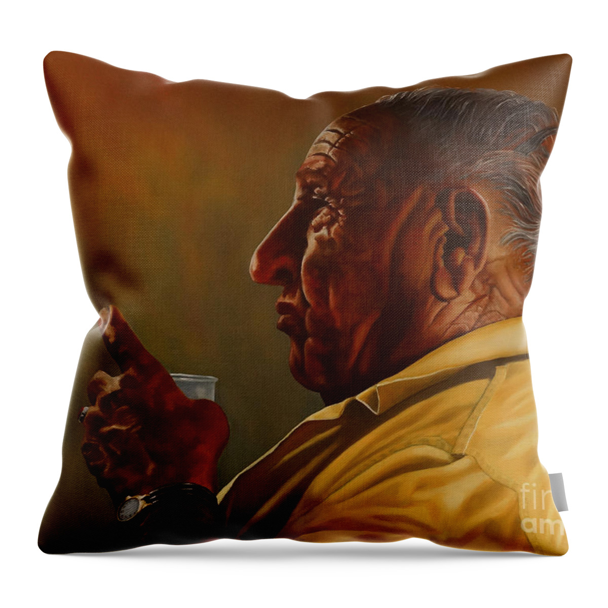 Portrait Throw Pillow featuring the painting Louie by Ken Kvamme