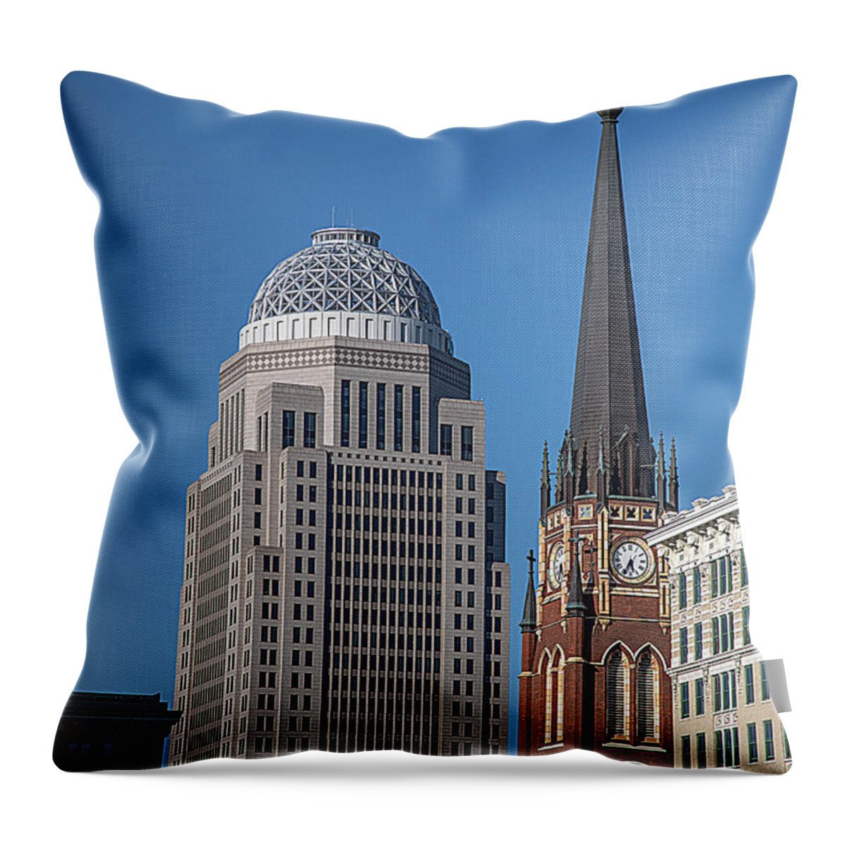 Cathedral Of The Assumption Throw Pillow featuring the photograph Louisville Mercer Cathedral by FineArtRoyal Joshua Mimbs