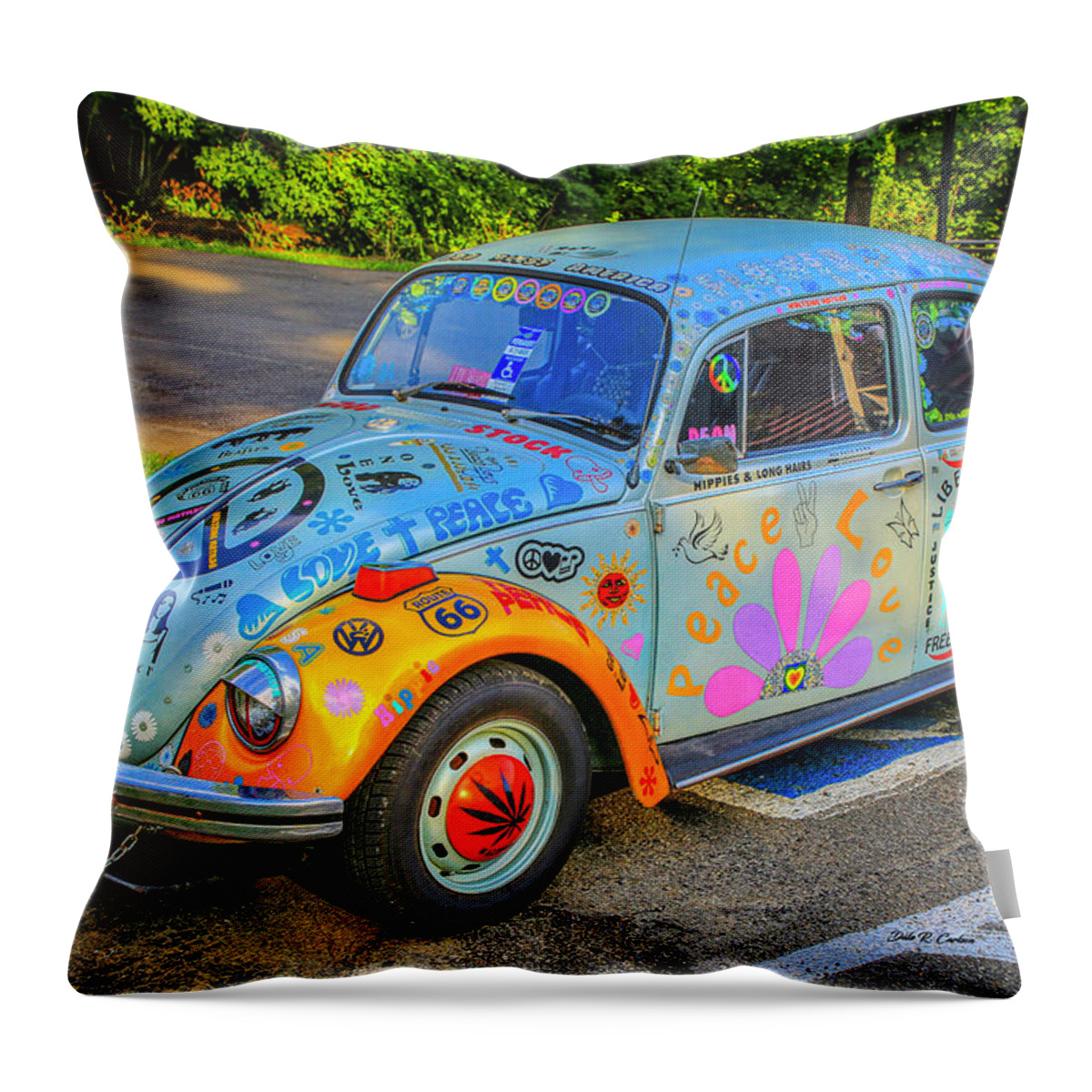 Volkswagen Throw Pillow featuring the photograph Love Bug by Dale R Carlson