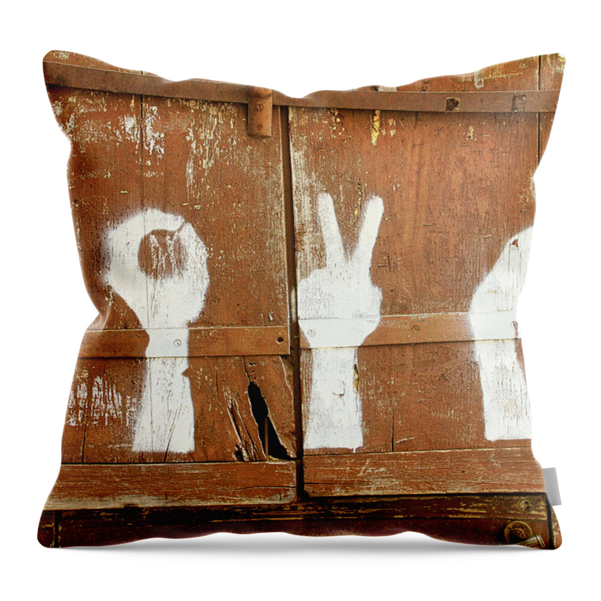 Love Throw Pillow featuring the photograph LOVE Doorway by Gene Taylor