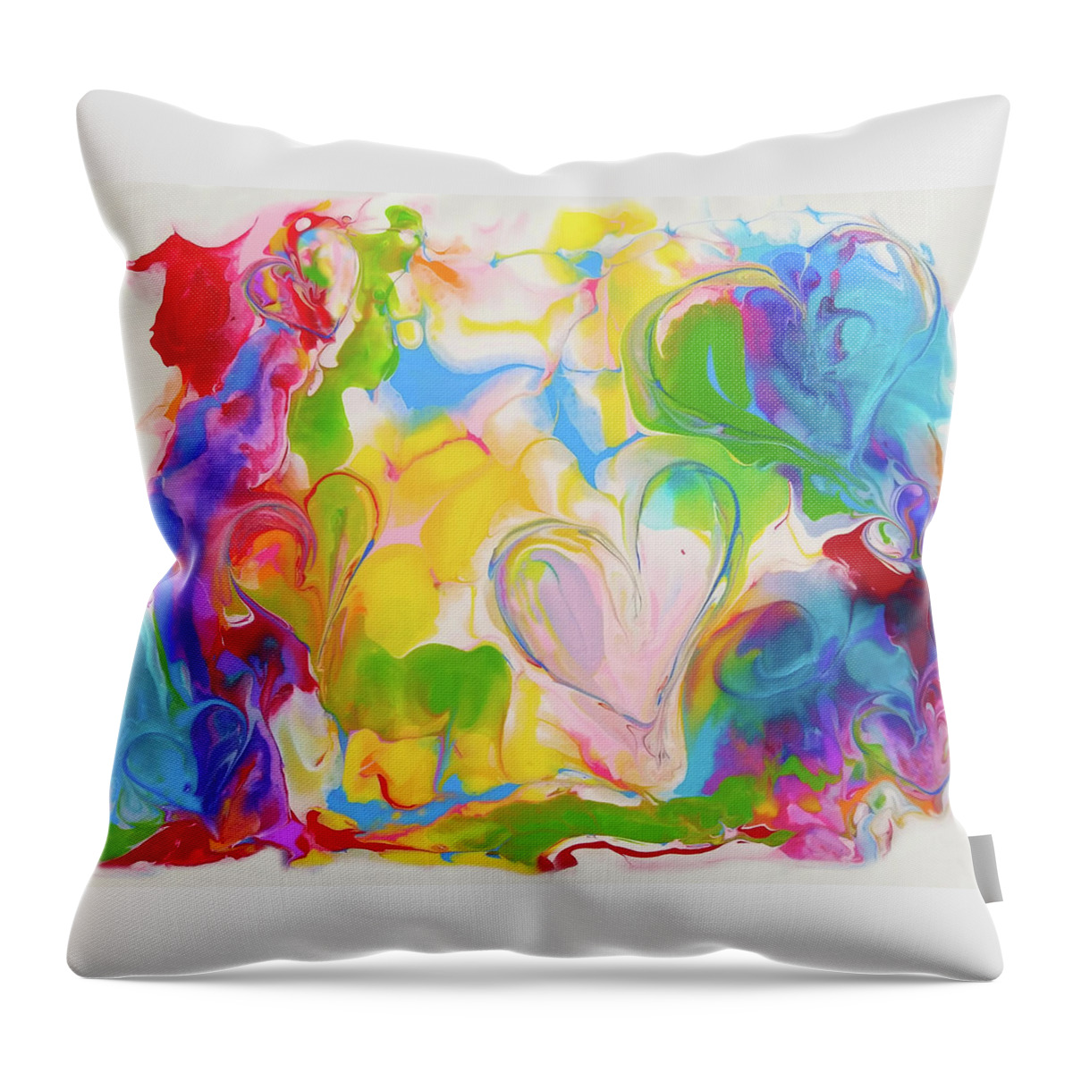 Colorful Throw Pillow featuring the painting Love Happy by Deborah Erlandson