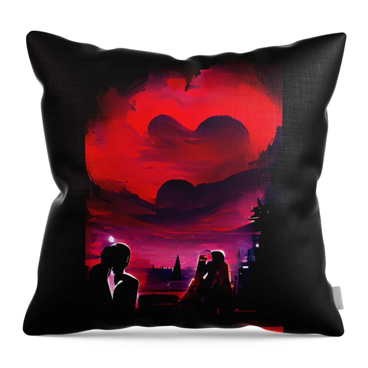 Cool Art Throw Pillow featuring the digital art Love is in the Air by Ronald Mills