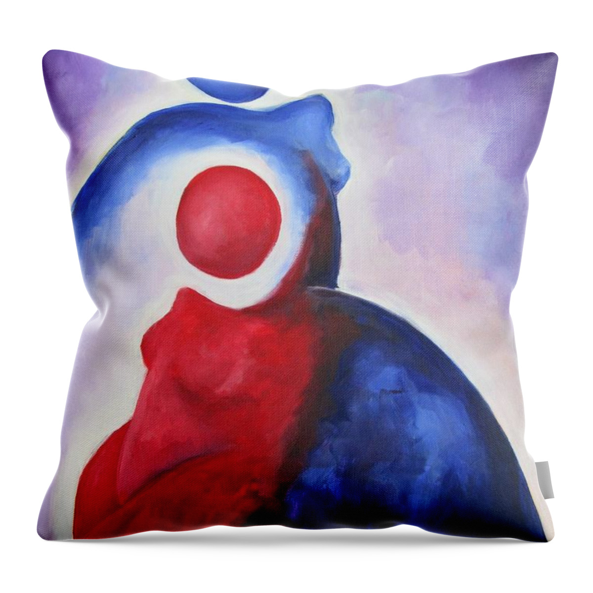 Red Throw Pillow featuring the painting Love is my Strength by Jennifer Hannigan-Green