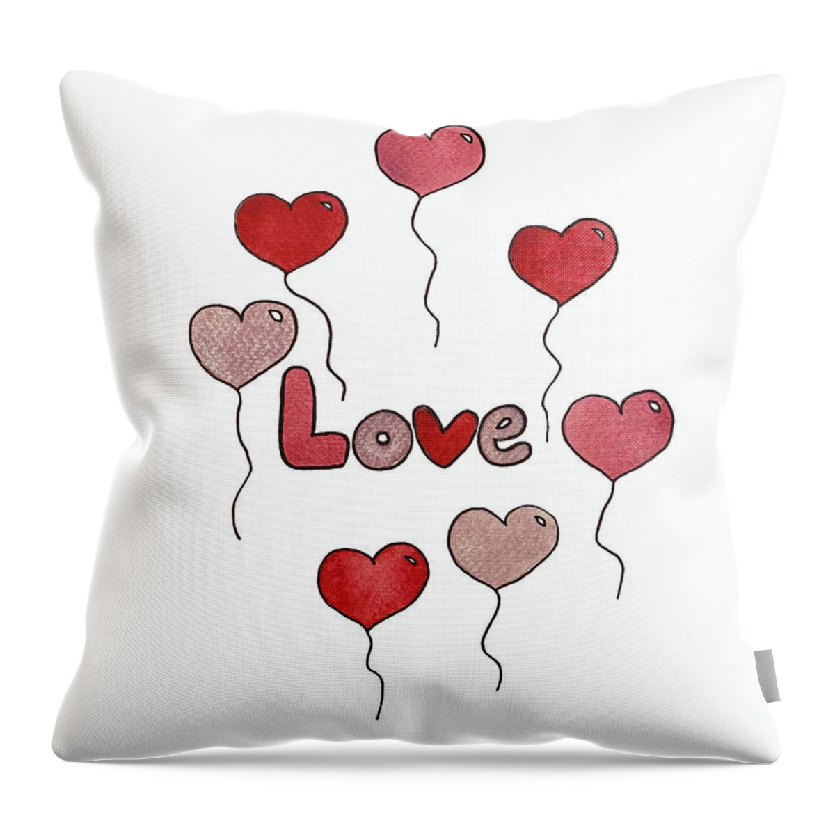 Valentine's Day Throw Pillow featuring the mixed media Love by Lisa Neuman