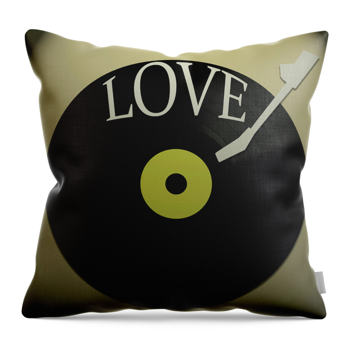 Love Music Vinyl Throw Pillow featuring the mixed media Love Music Vinyl by Dan Sproul