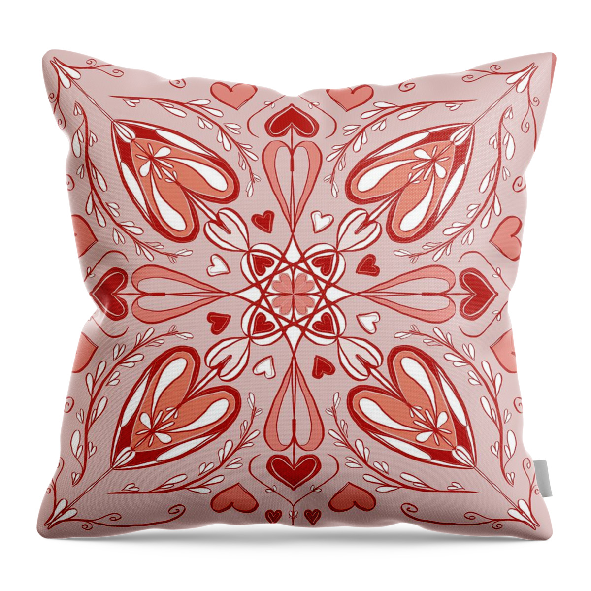 Love Throw Pillow featuring the drawing Love Pattern by Patricia Awapara