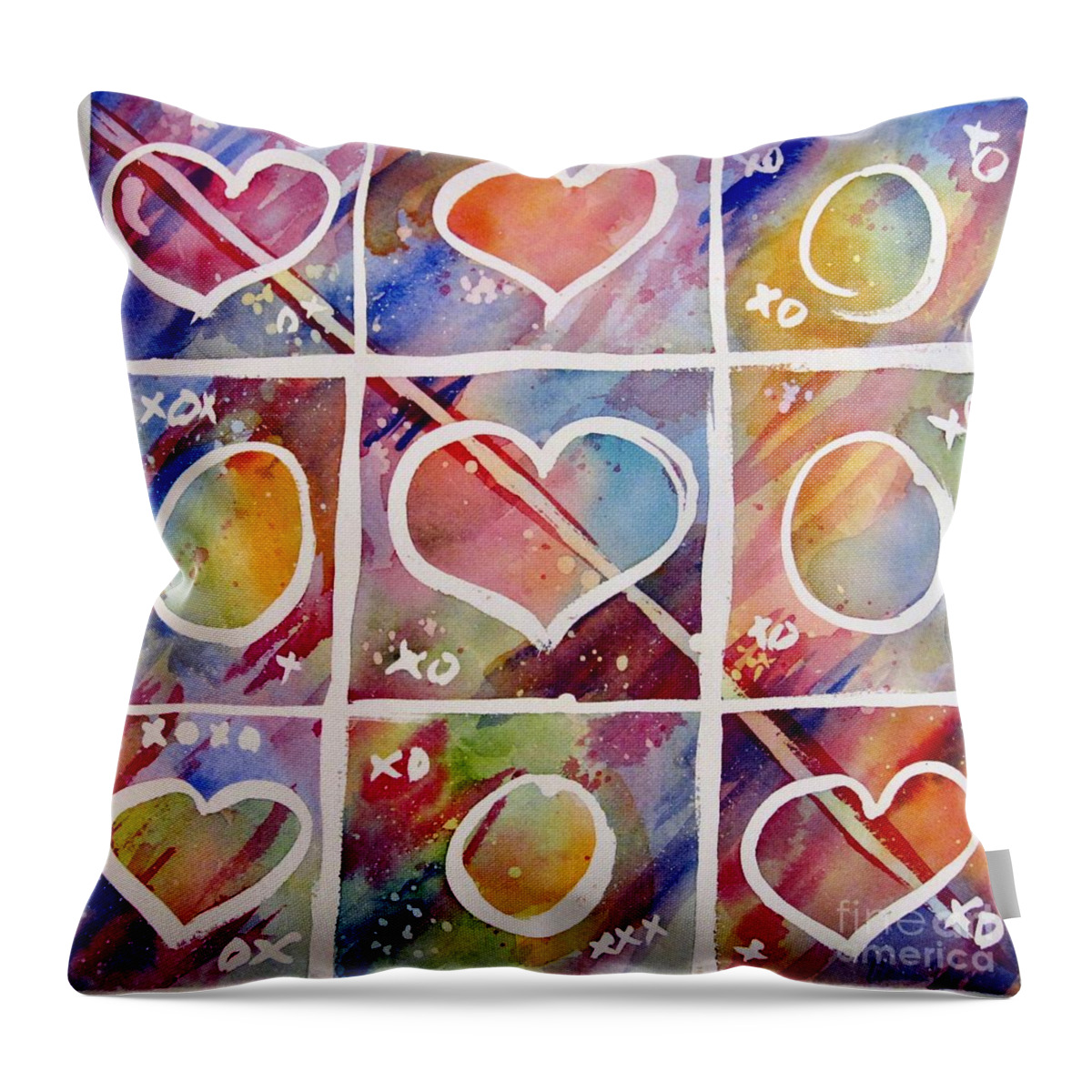 Watercolor Throw Pillow featuring the painting Love Wins by Liana Yarckin