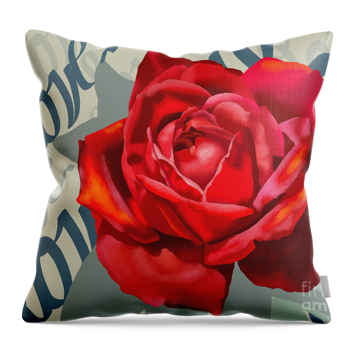 Rose Throw Pillow featuring the digital art Love by Yenni Harrison