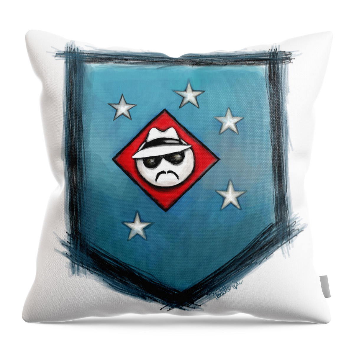  Throw Pillow featuring the mixed media Low Low Raider by Charlotte Gac