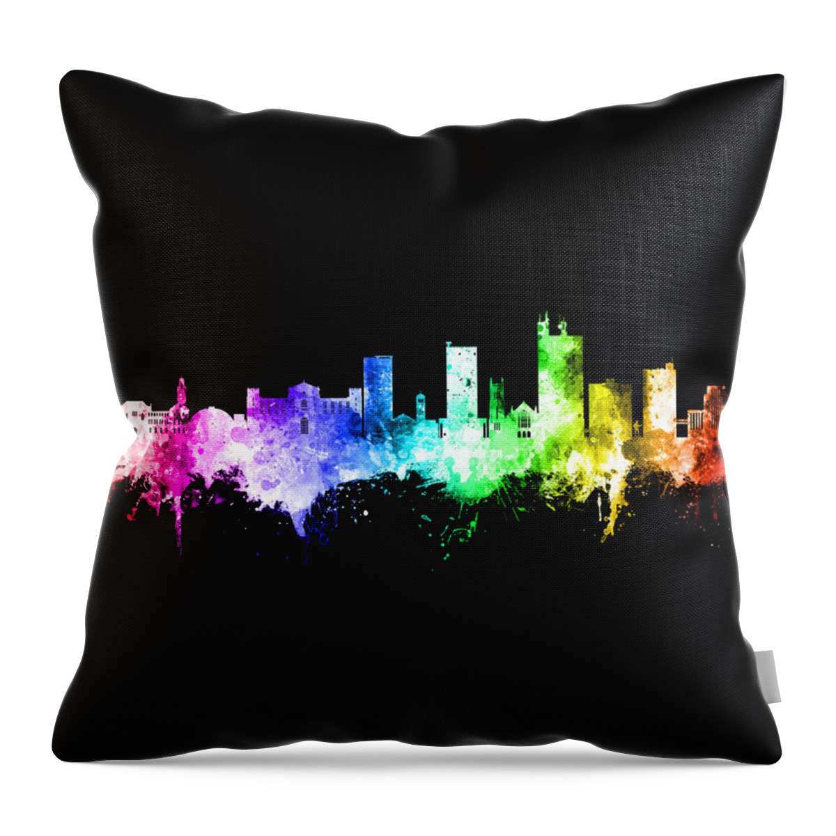 Lubbock Throw Pillow featuring the digital art Lubbock Texas Skyline #92 by Michael Tompsett