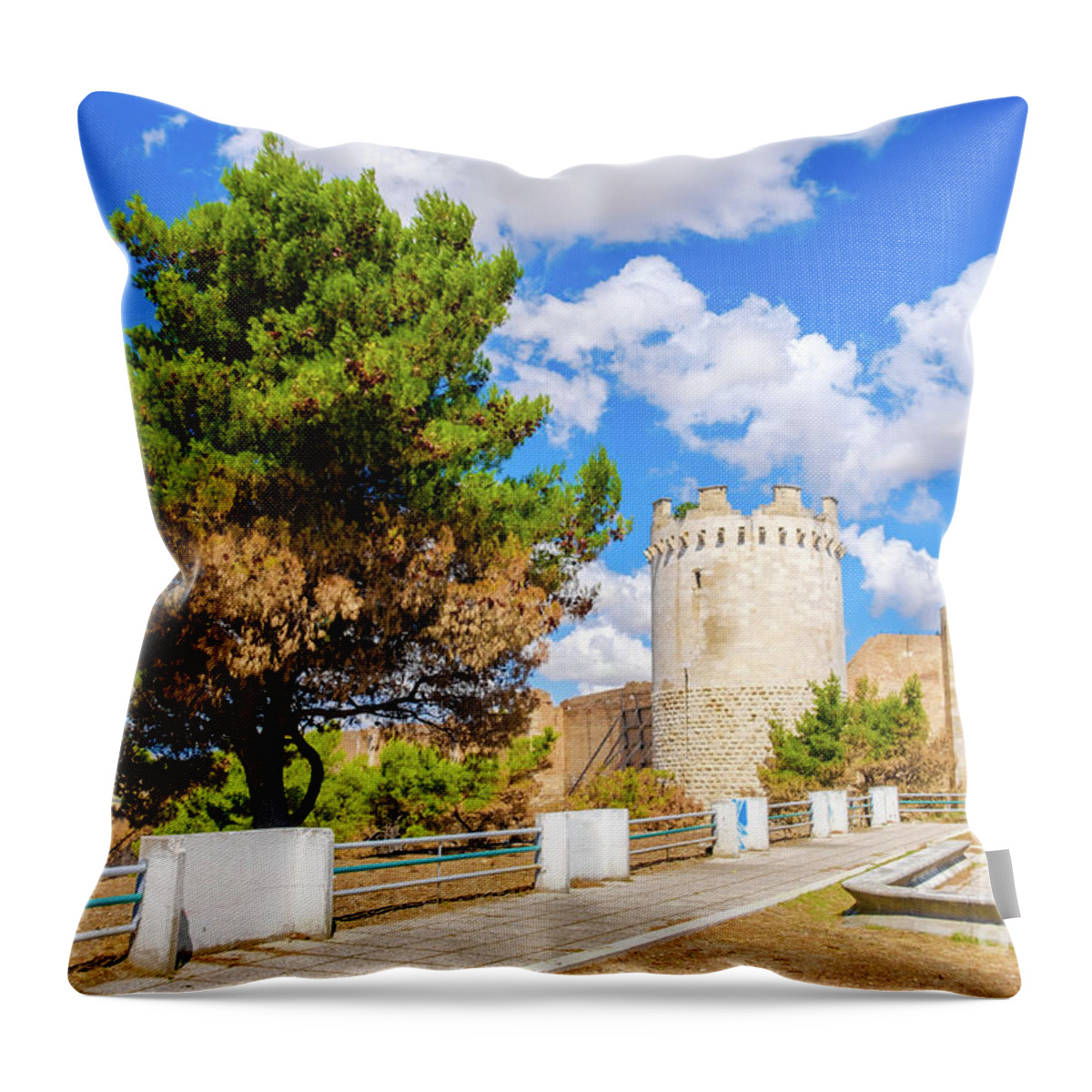 Apulia Throw Pillow featuring the photograph Lucera - Foggia province - Apulia region - Gargano area - southe by Luca Lorenzelli