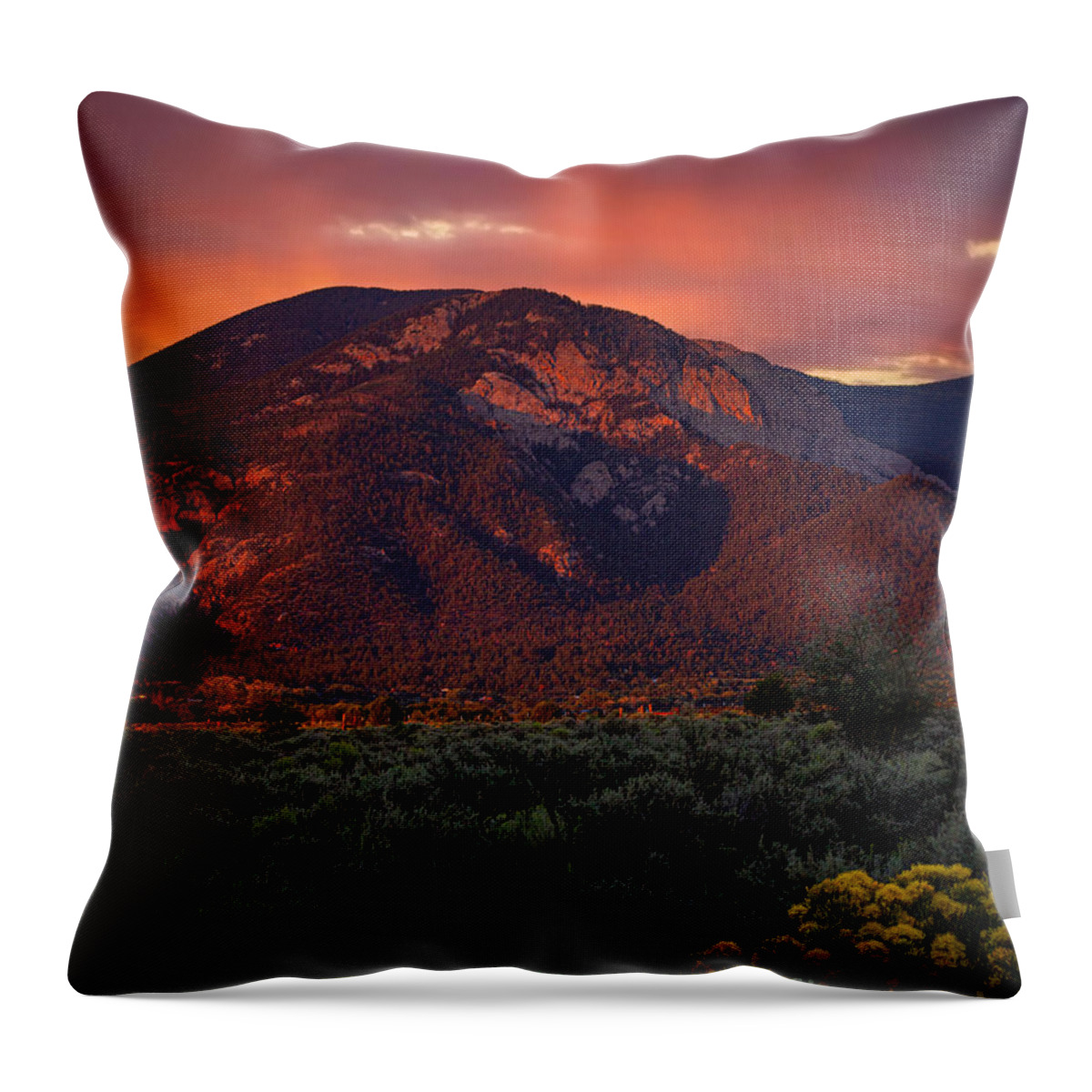  Throw Pillow featuring the photograph Lucero Peak Sunset by Elijah Rael