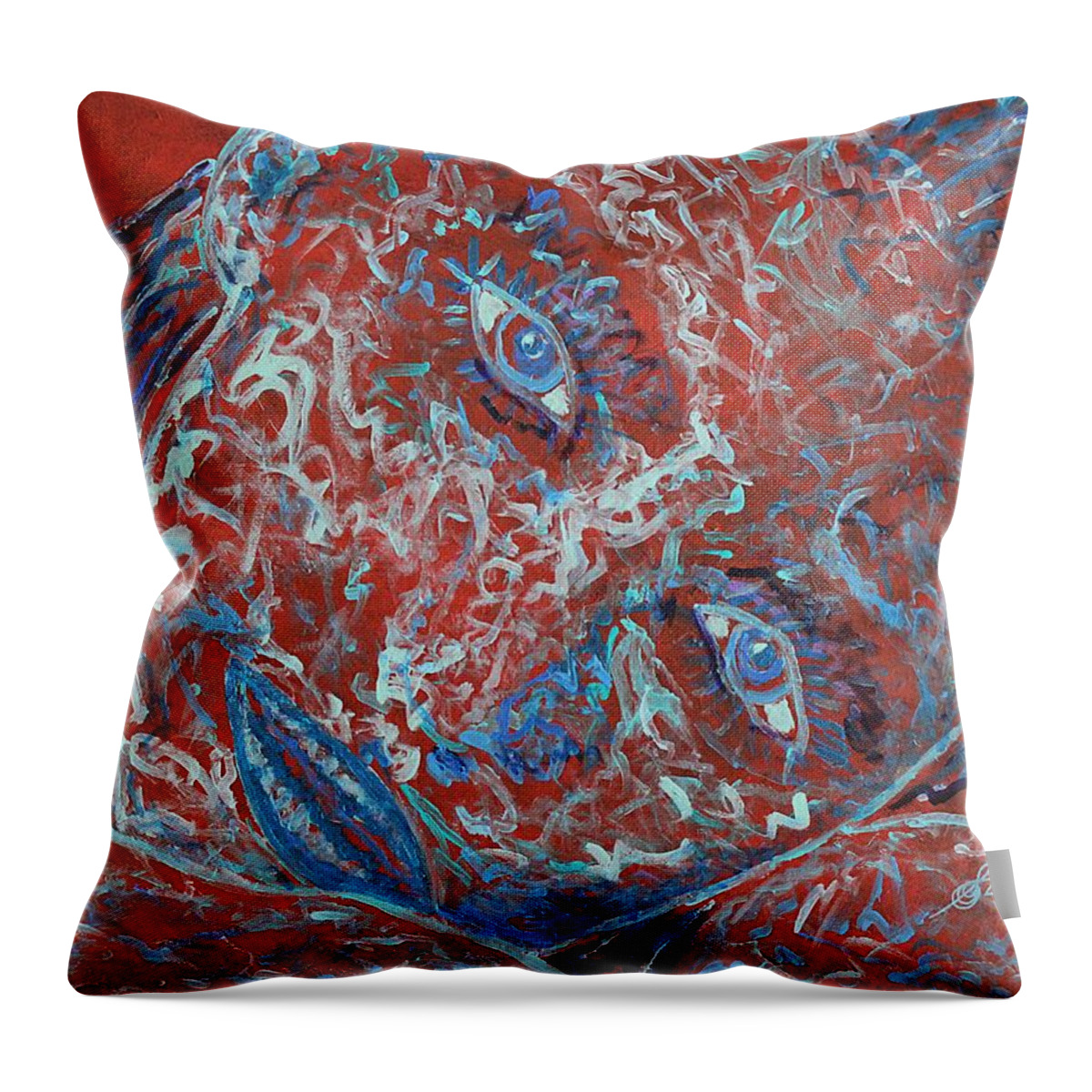 Dream Throw Pillow featuring the painting Lucid Dreamer original painting by Sol Luckman