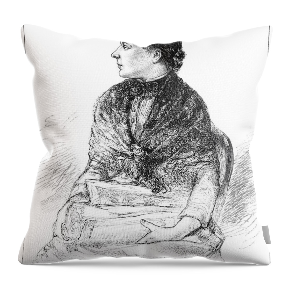 1885 Throw Pillow featuring the photograph Lucille Yseult Dudley by C W Weldon