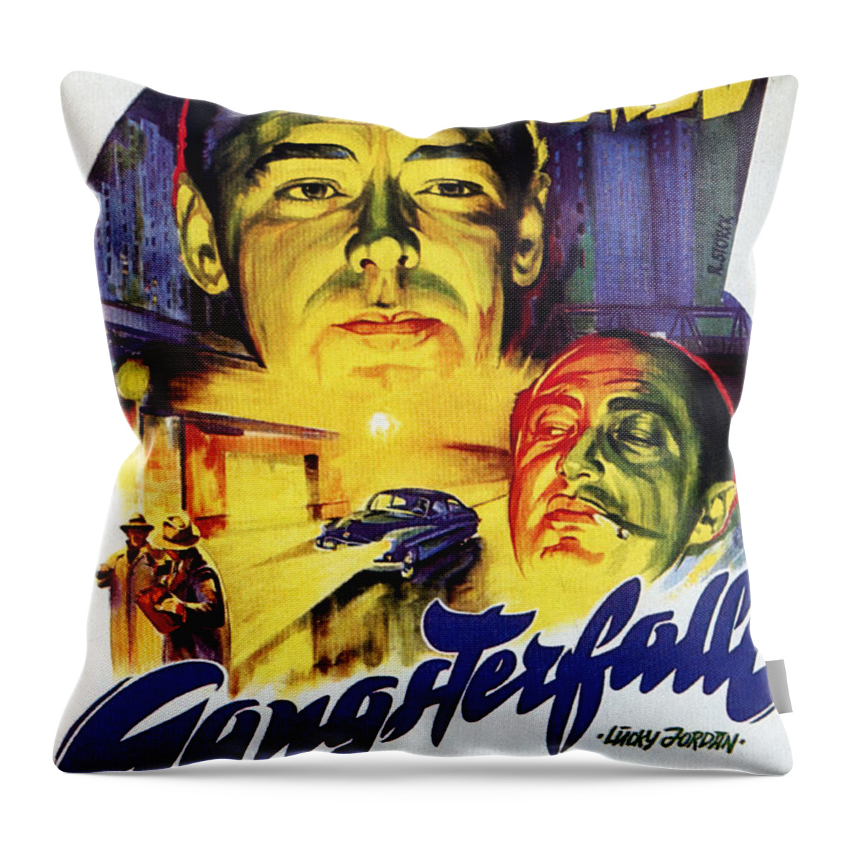 Roland Throw Pillow featuring the mixed media ''Lucky Jordan'', 1942 by Movie World Posters