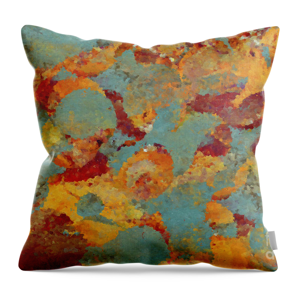 Red Throw Pillow featuring the painting Luke 4 18-19. What Is The Answer? by Mark Lawrence