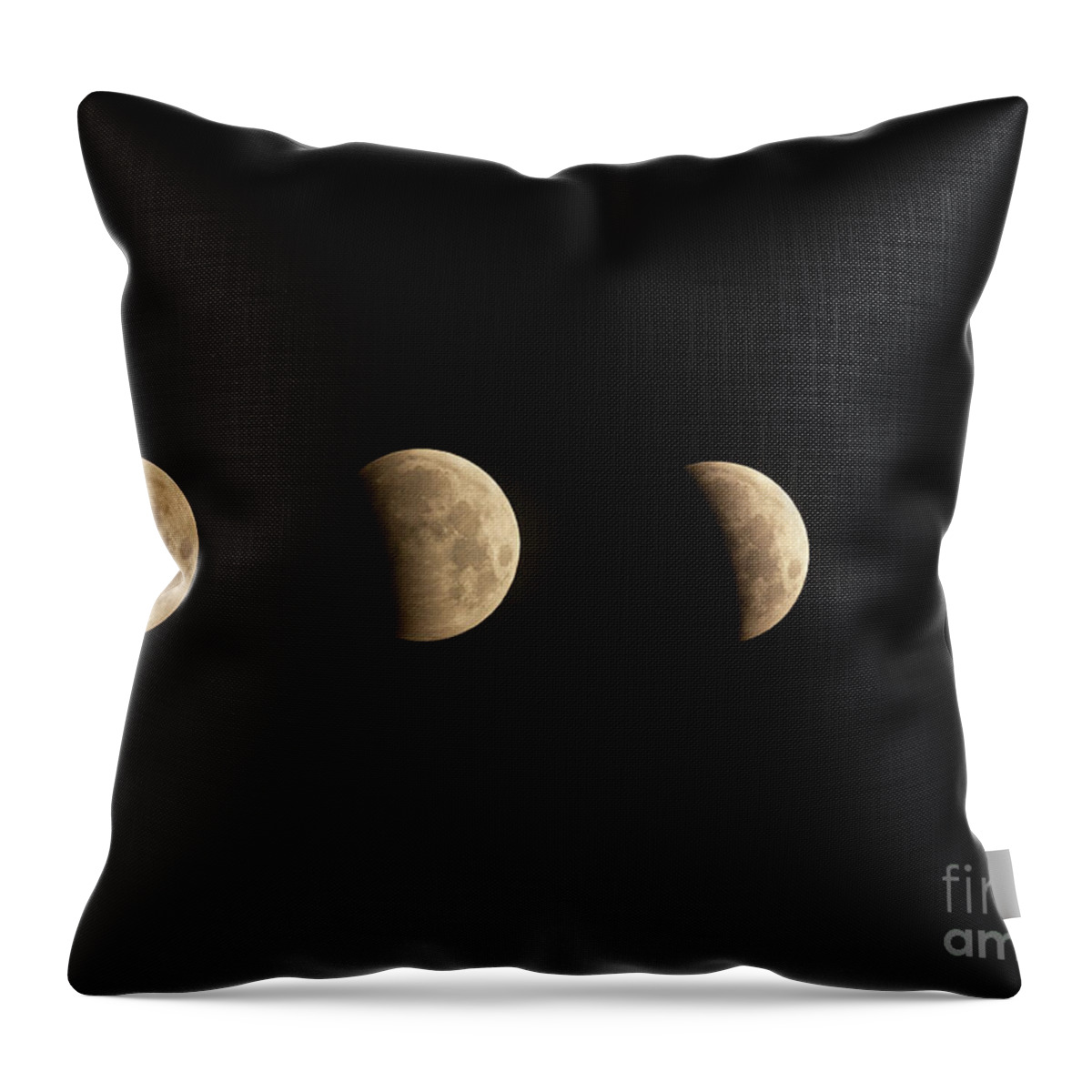 Lunar Eclipse Throw Pillow featuring the photograph Lunar Eclipse Sequence by Maresa Pryor-Luzier