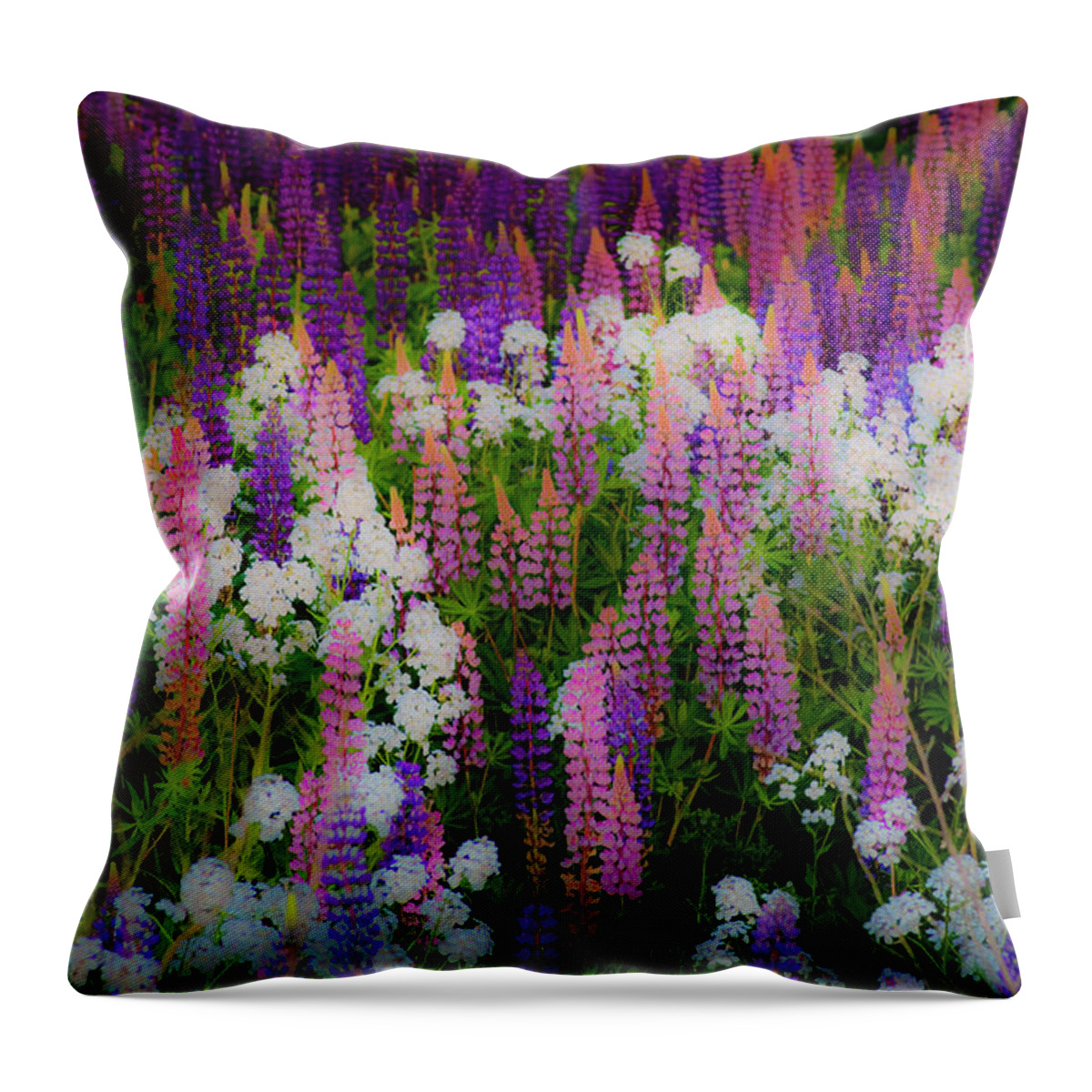 Flowers Throw Pillow featuring the photograph Lupineland by Jeff Cooper