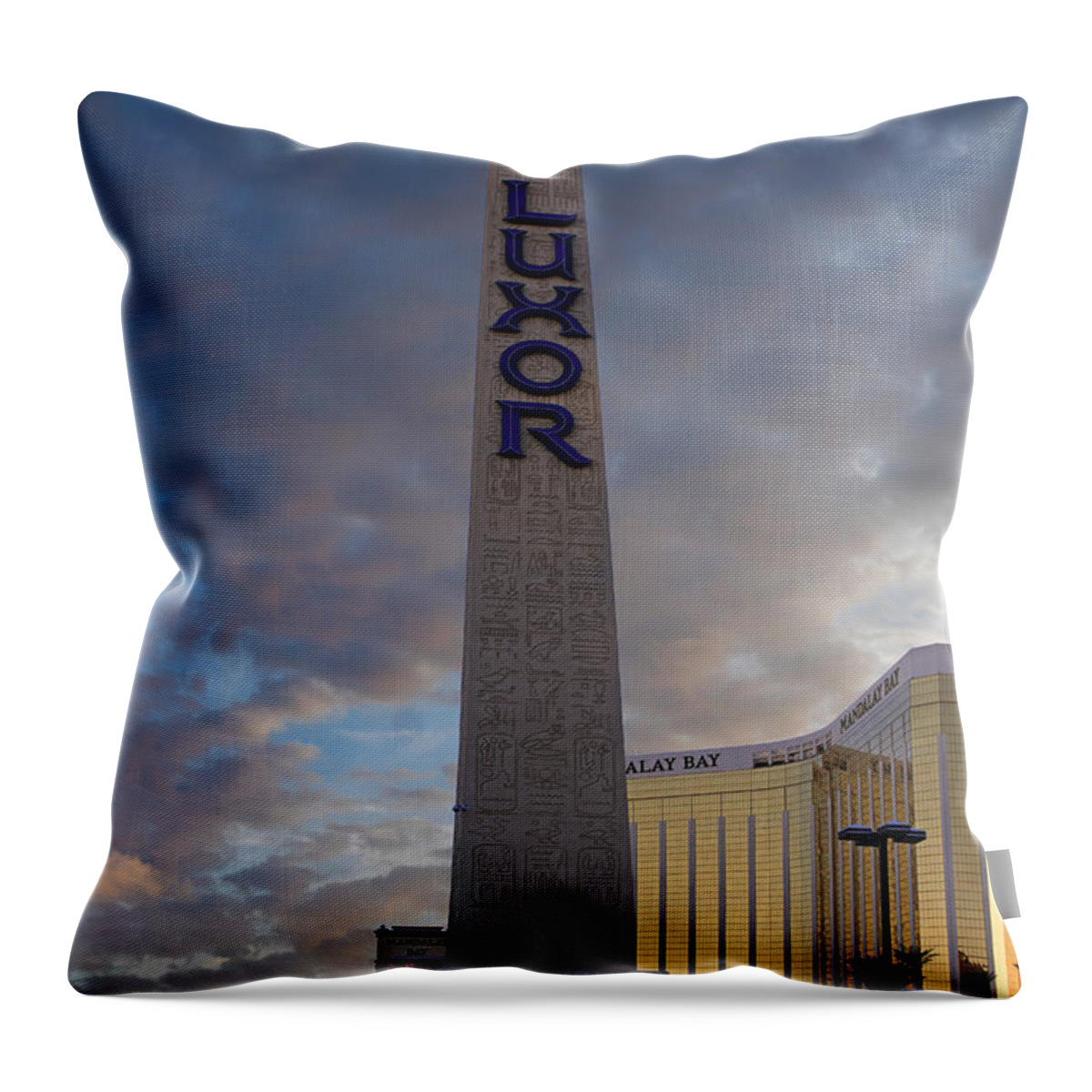 Obelisk Throw Pillow featuring the photograph Luxor Obelisk Vegas by Chris Smith