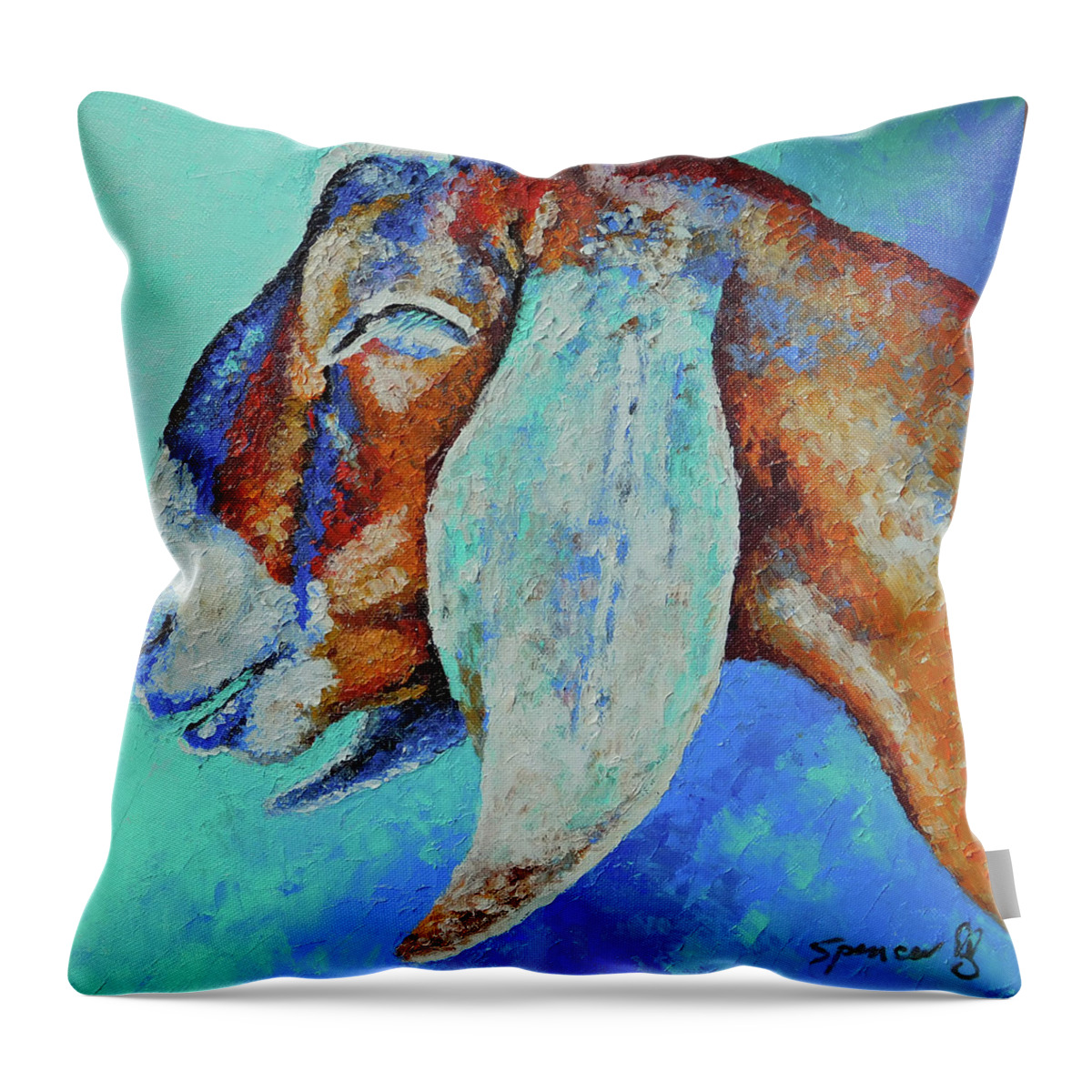 Nubian Throw Pillow featuring the painting Lydia by Sandra Spencer