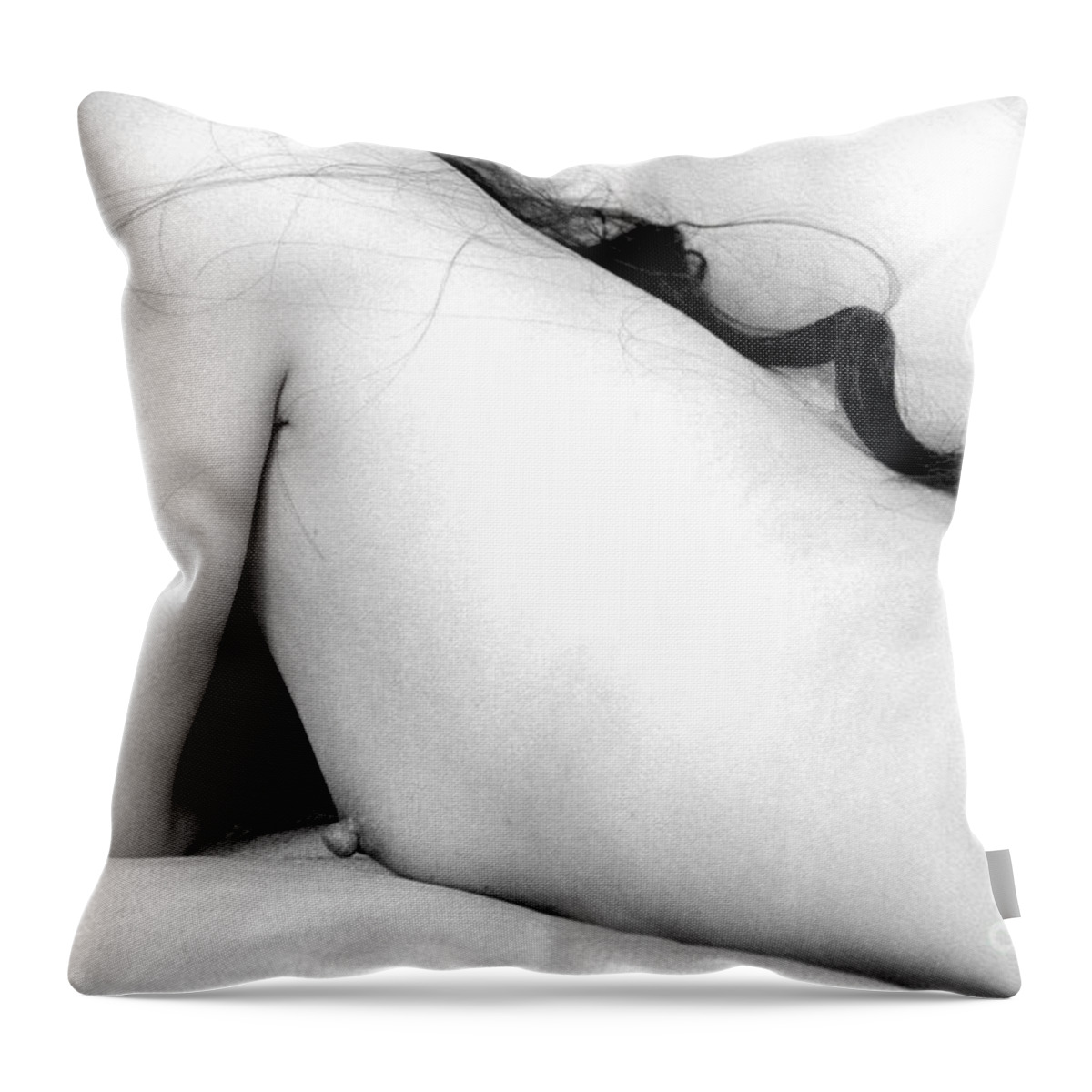 Lying Throw Pillow featuring the photograph Lying in bed by Worldwide Photography