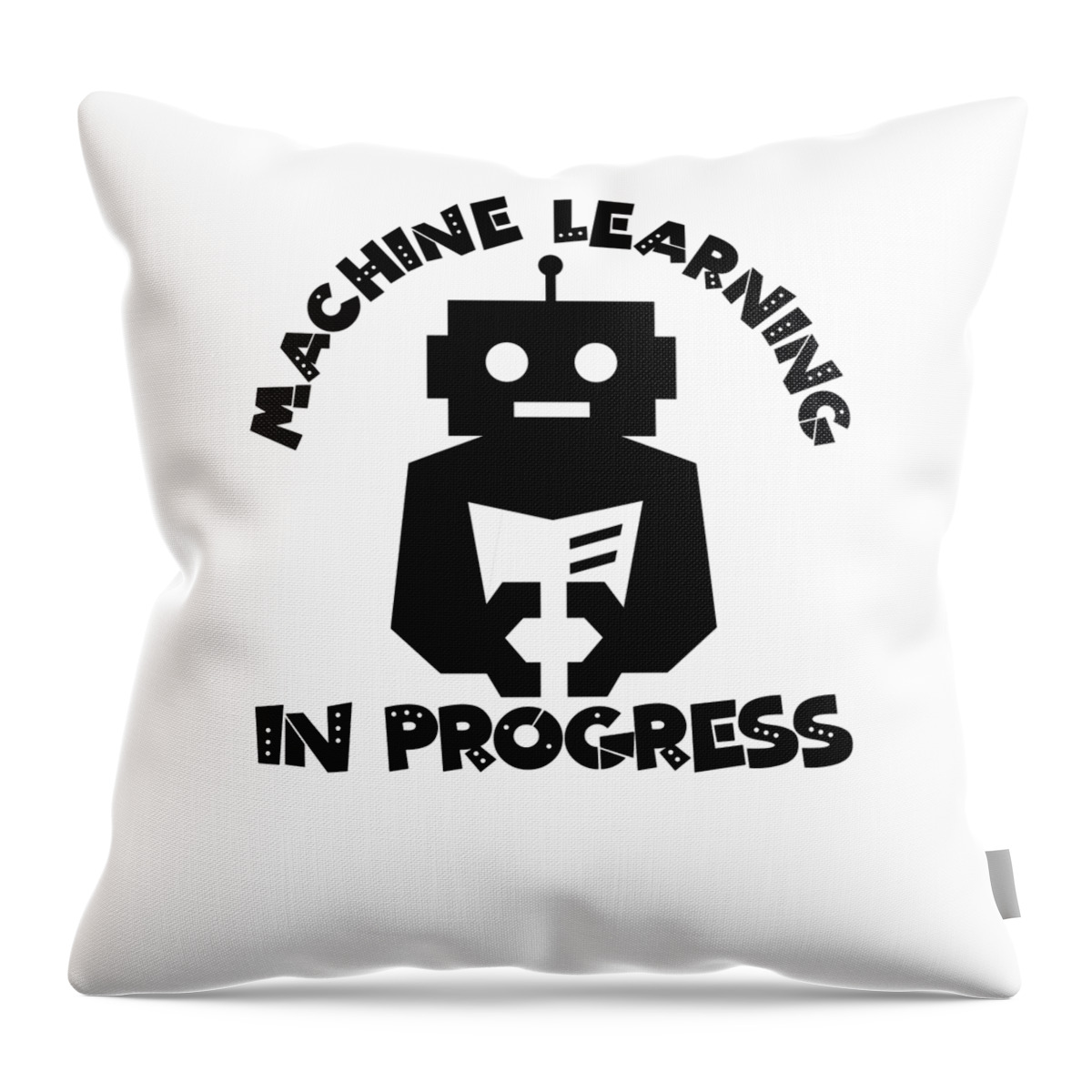 Machine Learning Throw Pillow featuring the digital art Machine Learning Progress Artificial Intelligence Robot by Toms Tee Store