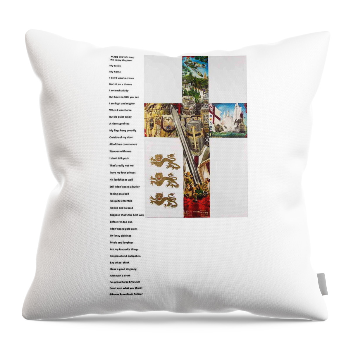 Made In England Throw Pillow featuring the painting Made In England by Melanie Palliser