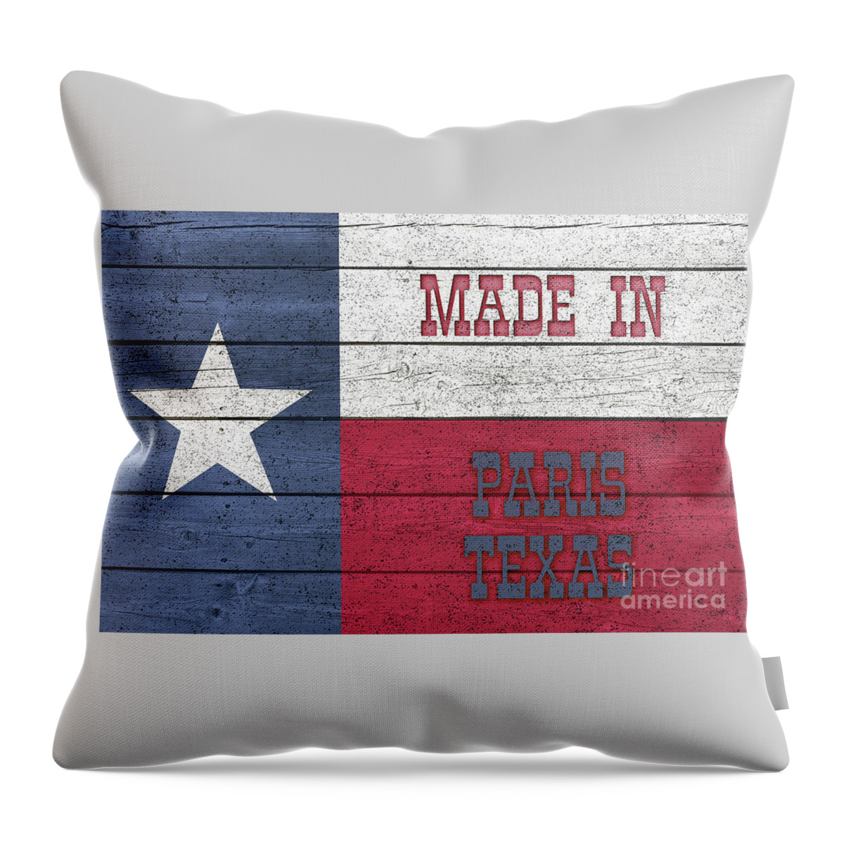 Made In Paris Texas Throw Pillow featuring the digital art Made In Paris Texas by Imagery by Charly