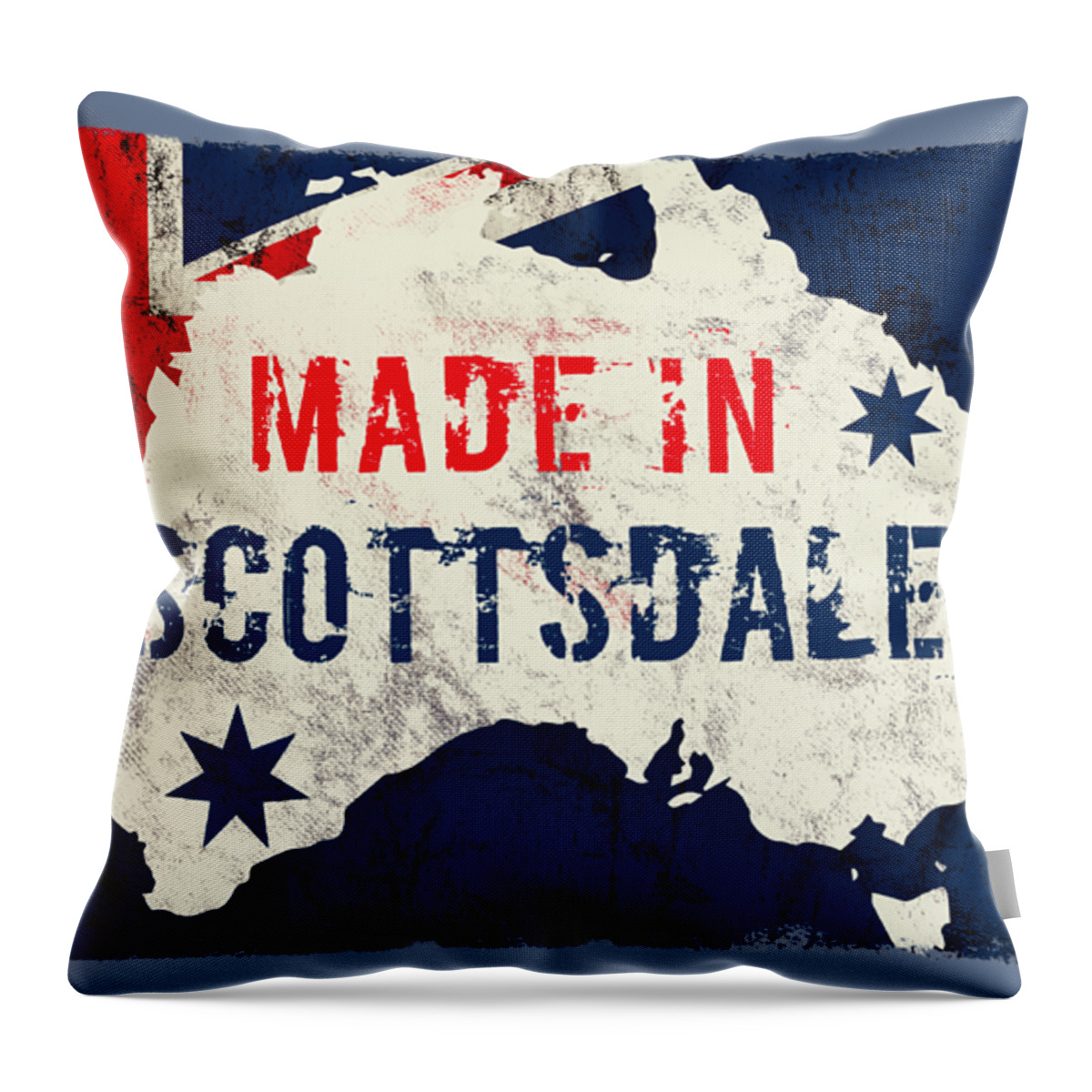 Scottsdale Throw Pillow featuring the digital art Made in Scottsdale, Australia by TintoDesigns
