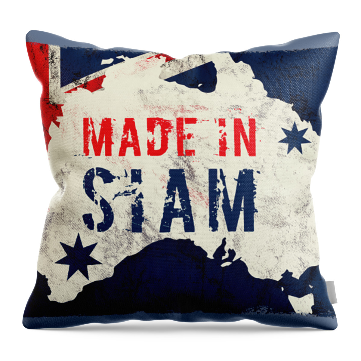 Siam Throw Pillow featuring the digital art Made in Siam, Australia by TintoDesigns