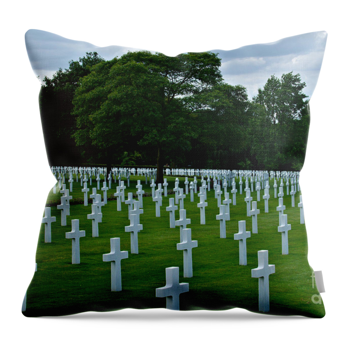 Graves Throw Pillow featuring the photograph Madingly - The Cost of War by Richard Denyer