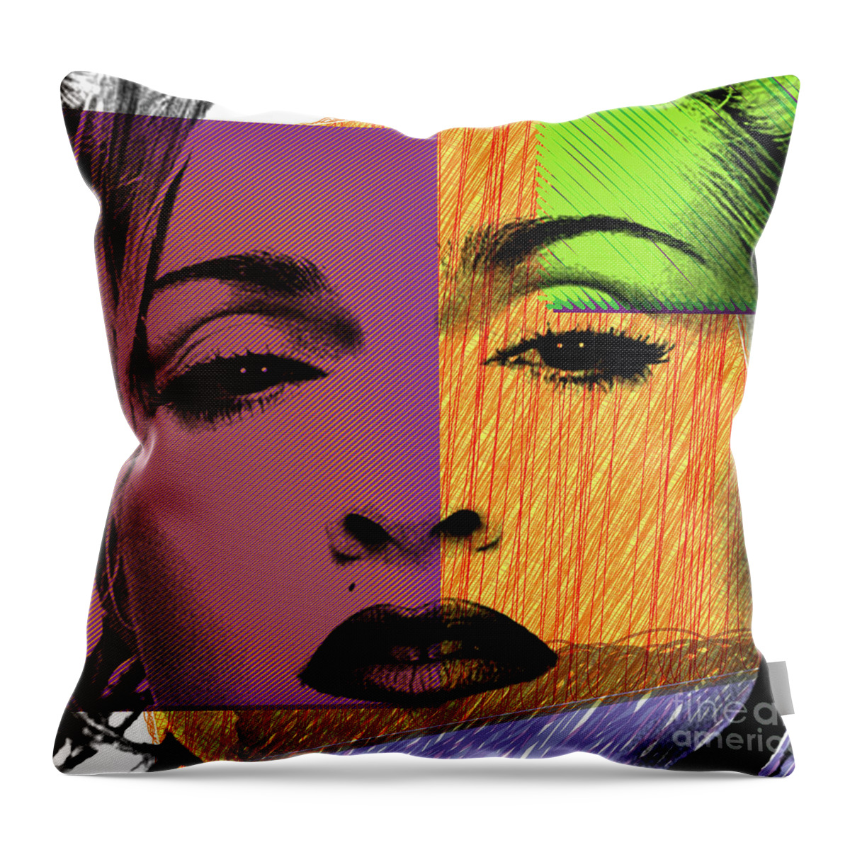 Madonna Throw Pillow featuring the digital art Madonna 1 by Mark Ashkenazi