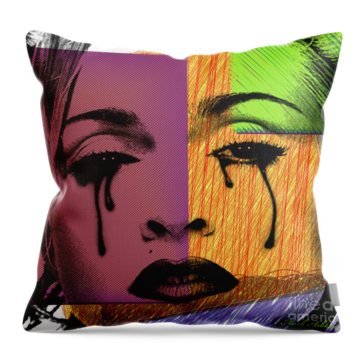 Madonna Throw Pillow featuring the digital art Madonna 3 by Mark Ashkenazi