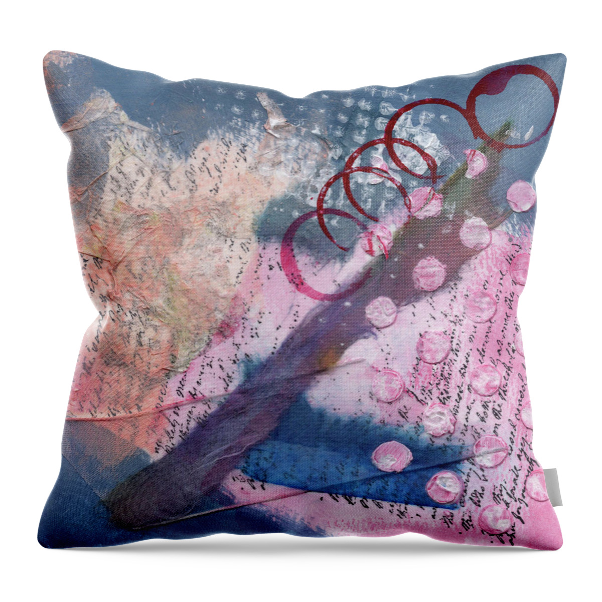 Collage Throw Pillow featuring the painting Magenta Collage 2 by Diane Maley