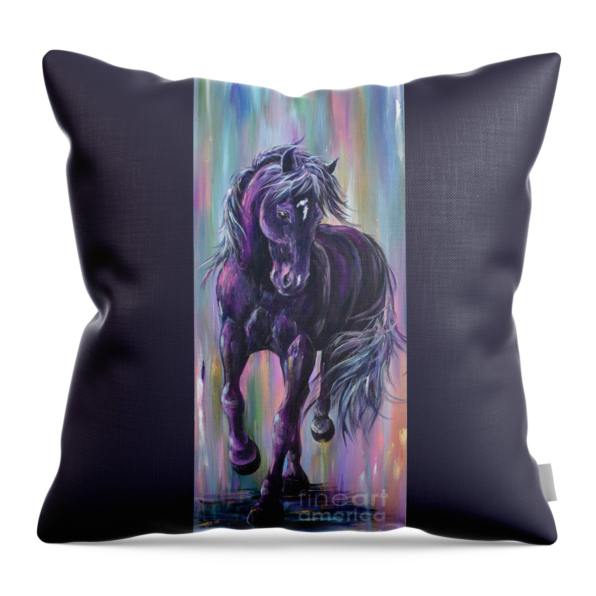Horse Throw Pillow featuring the painting Maggie-MaGoo by Andra Wilcox