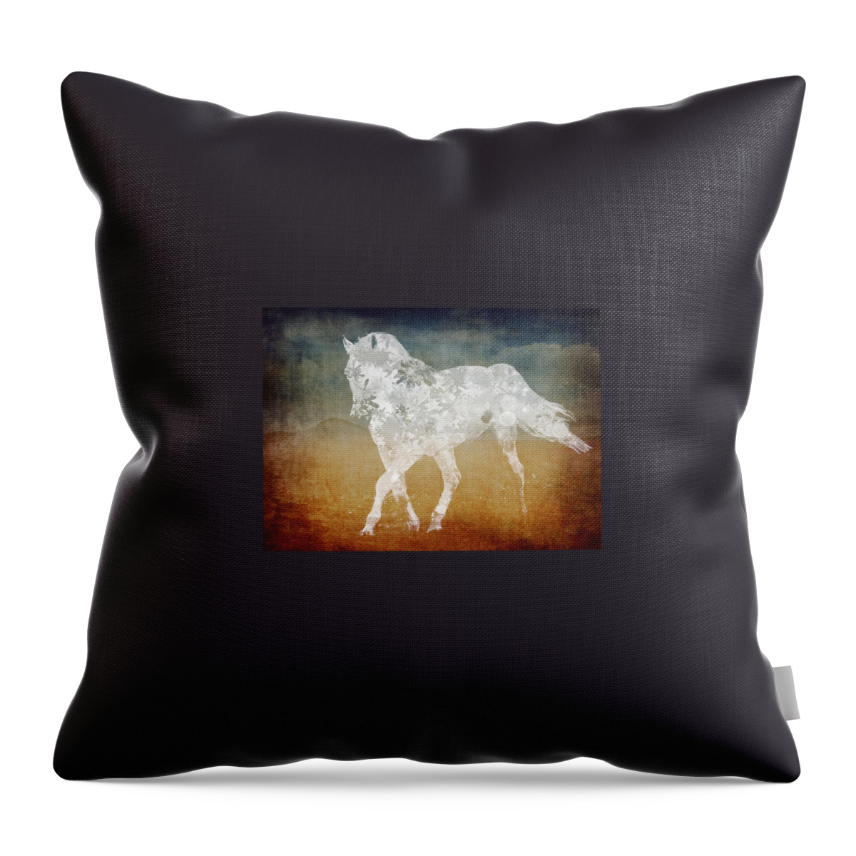 Magical Throw Pillow featuring the digital art Magical Horse 15 by Eileen Backman