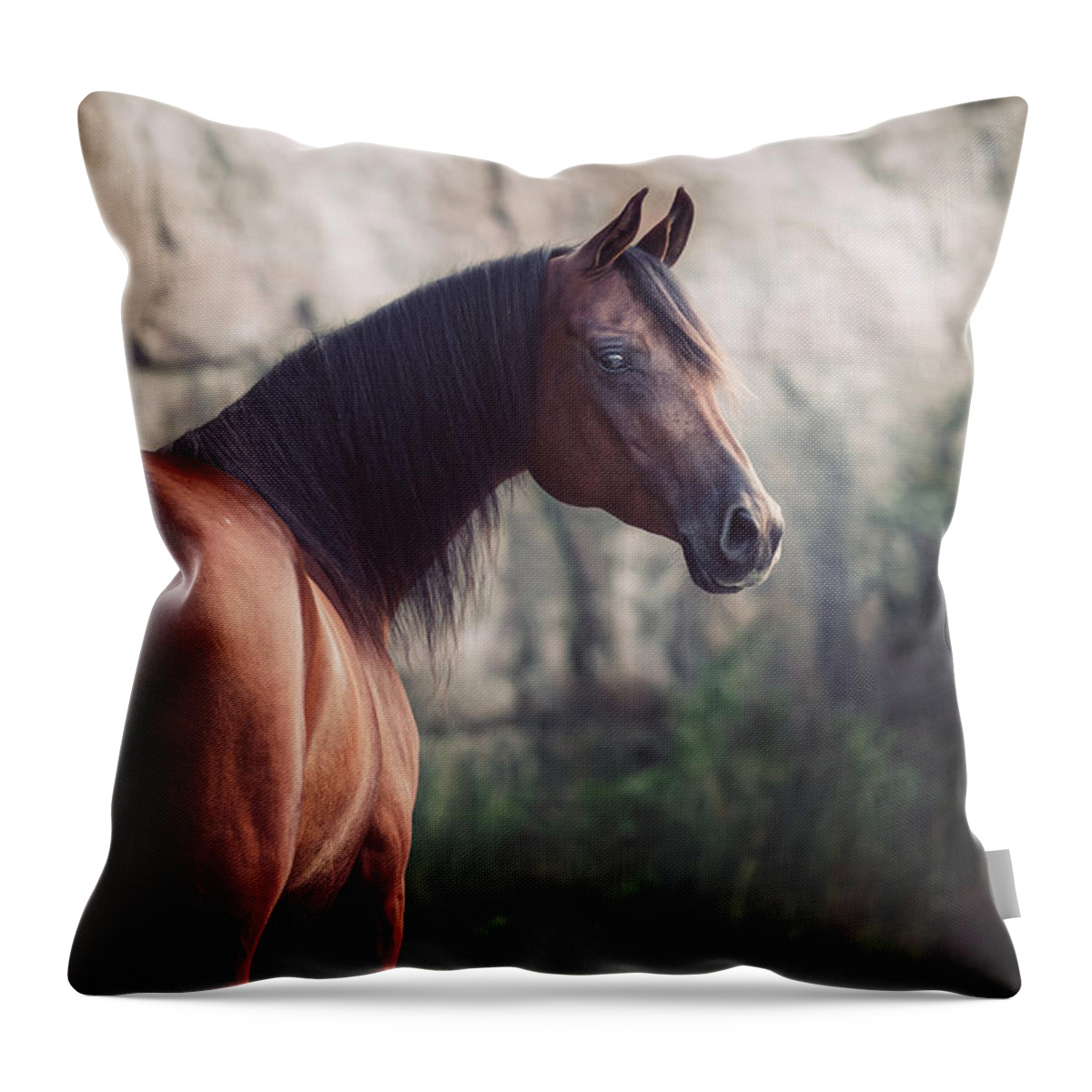 Photographs Throw Pillow featuring the photograph Magnum III - Horse Art by Lisa Saint