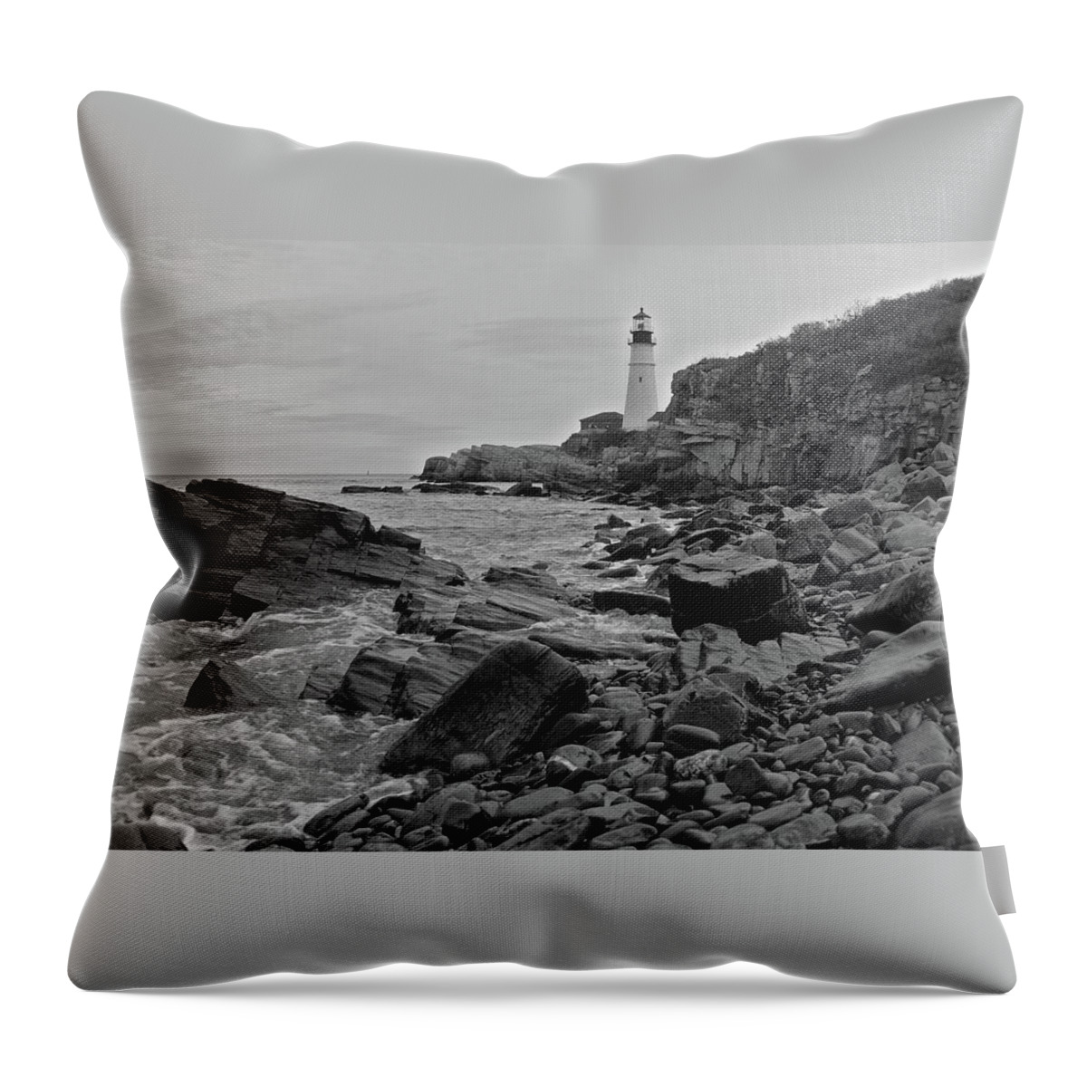 Maine Throw Pillow featuring the photograph Maine shore by Dmdcreative Photography