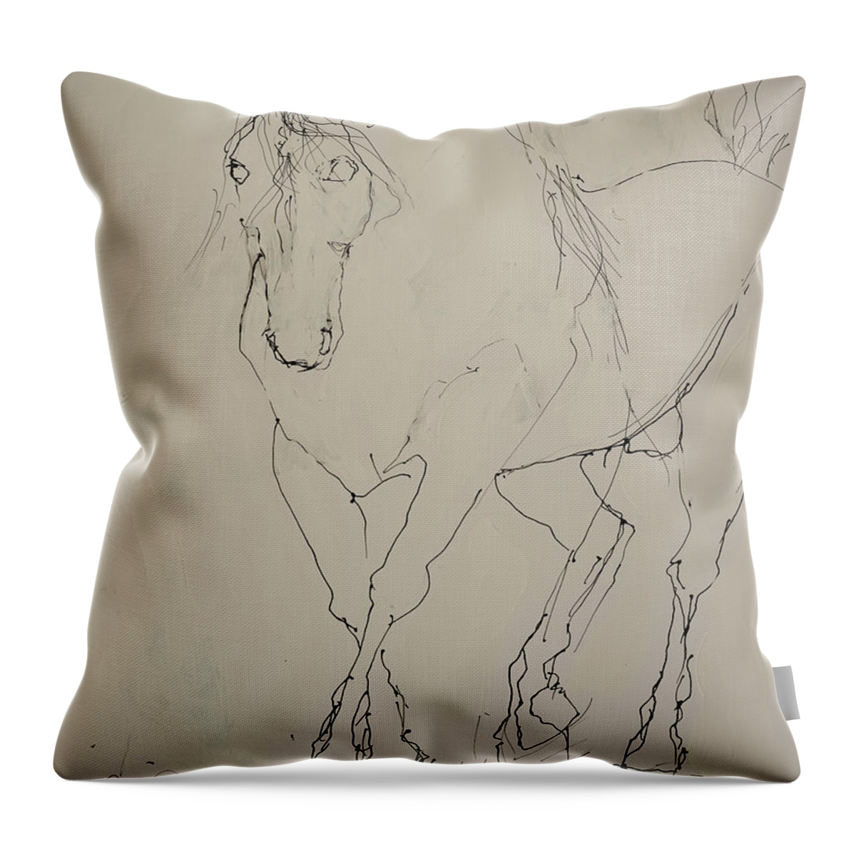 Horse Throw Pillow featuring the painting Majestic by Elizabeth Parashis