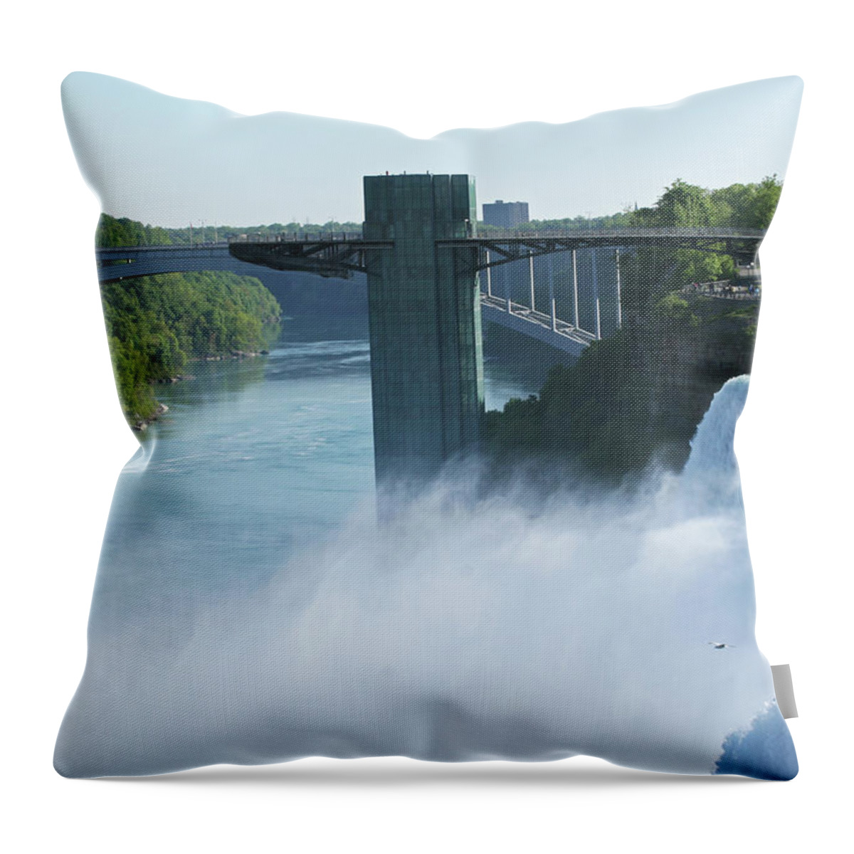 Niagara Falls Throw Pillow featuring the photograph Majesty of the Falls by Laurie Lago Rispoli