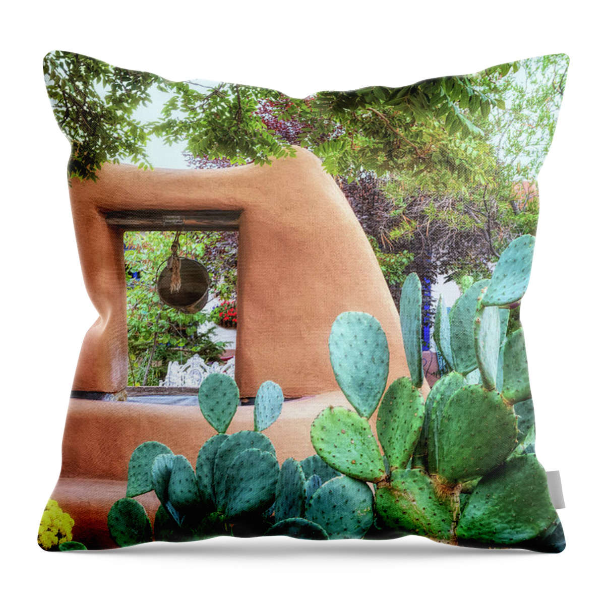 Old Town Albuquerque Throw Pillow featuring the photograph Make a Wish - Old Town Albuquerque by Susan Rissi Tregoning